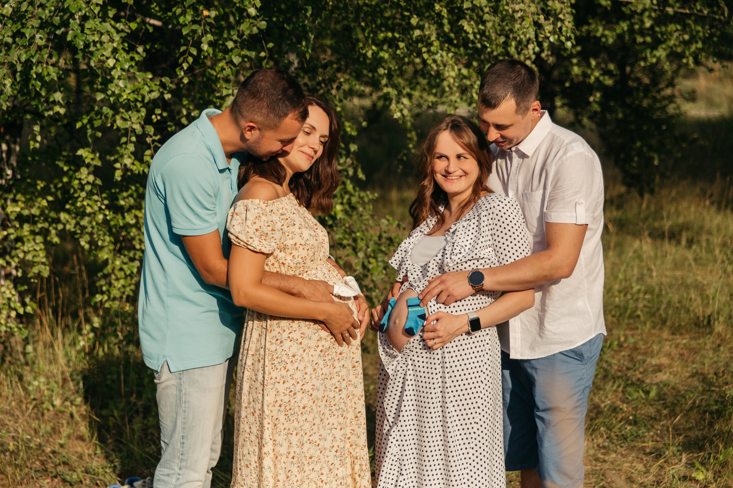 Двойная съемка беременности. Леся Макс и Наташа Игорь. Свадебный, семейный и женский фотограф в Москве Аникина Ольга