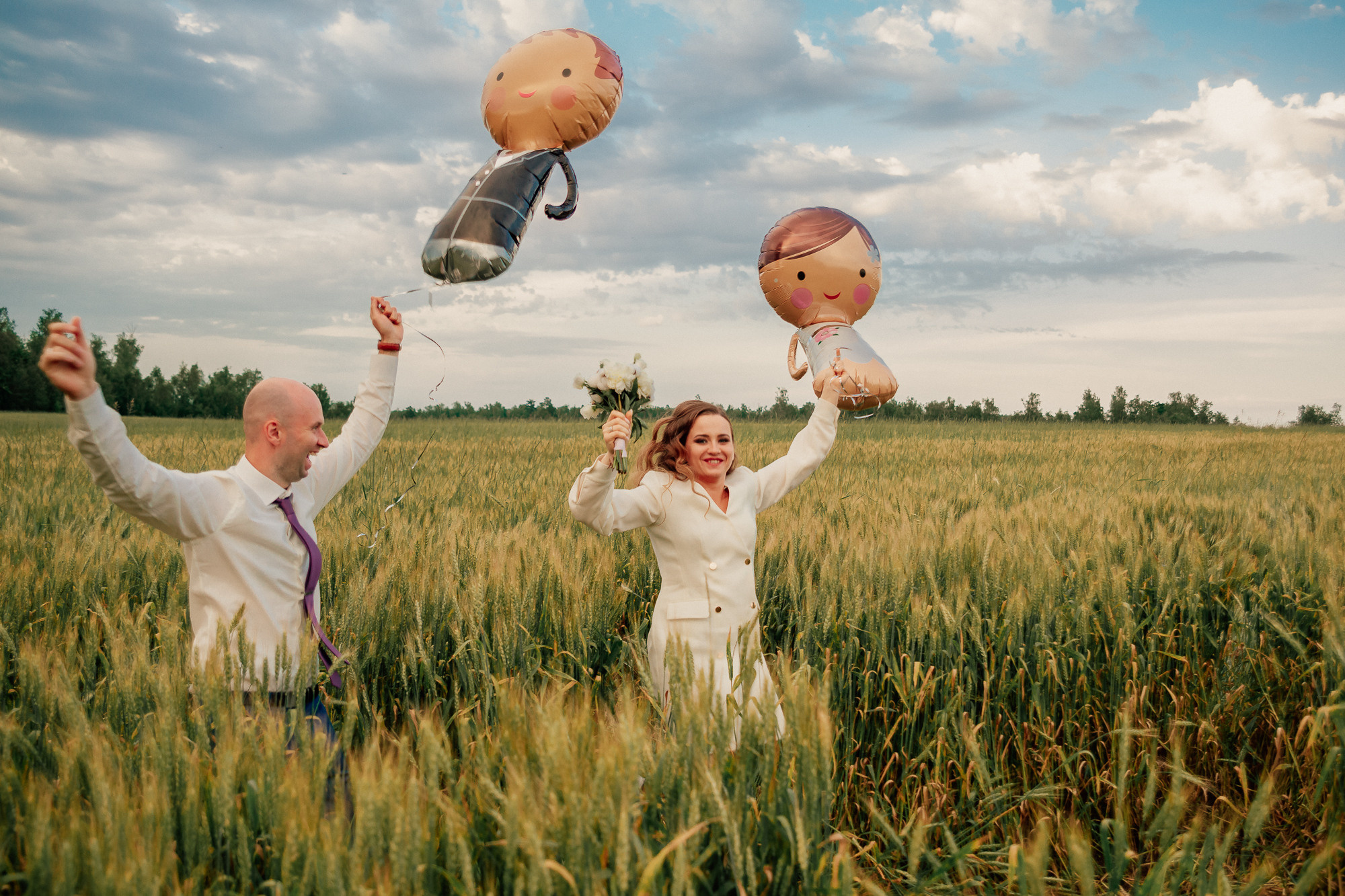 Маша Лёша. Свадьба в поле. Свадебный, семейный и женский фотограф в Москве Аникина Ольга