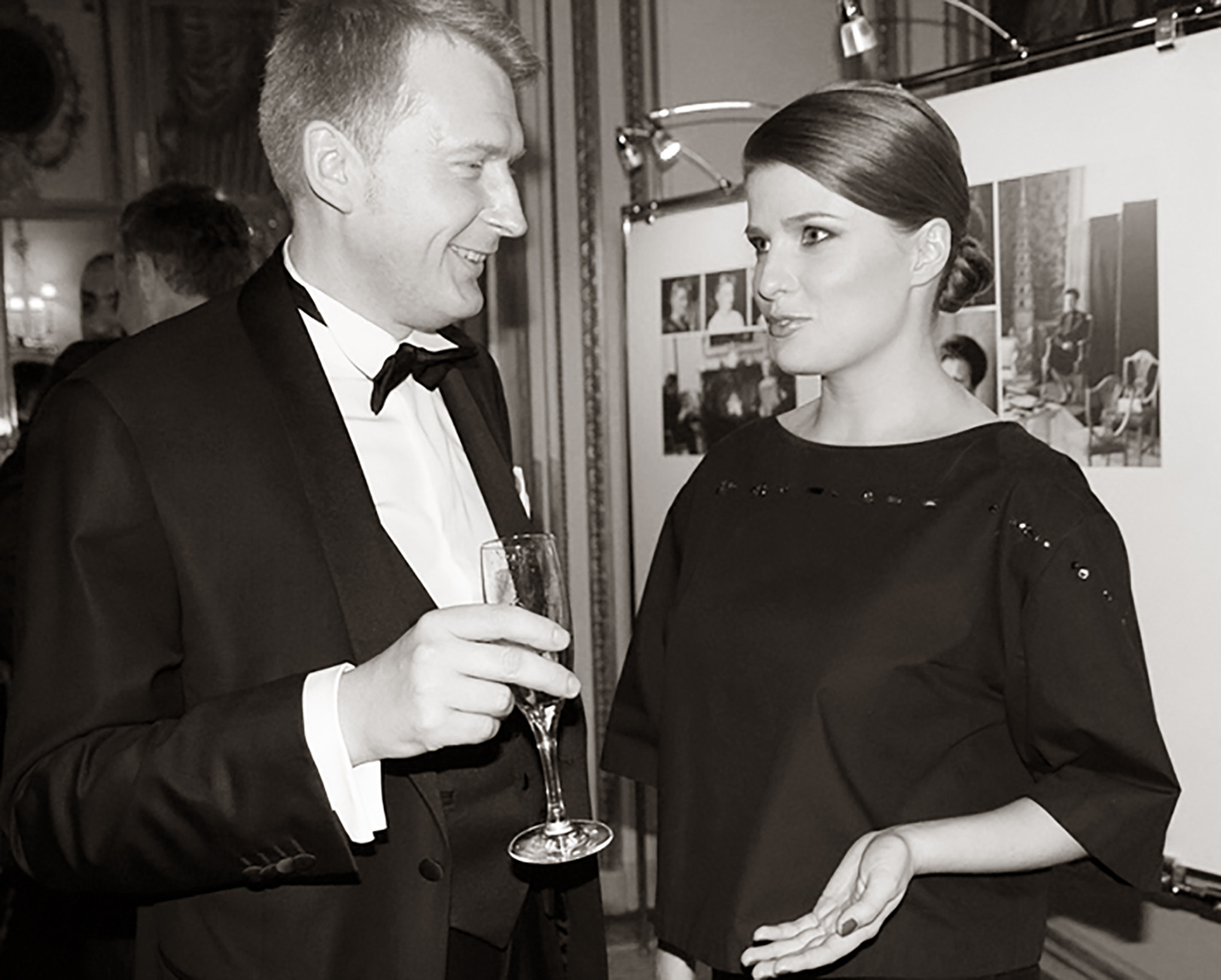 На открытии выставки "Королевские портреты», Алексей Соколов  и Екатерина Максимова, William Kent House, London, 2012