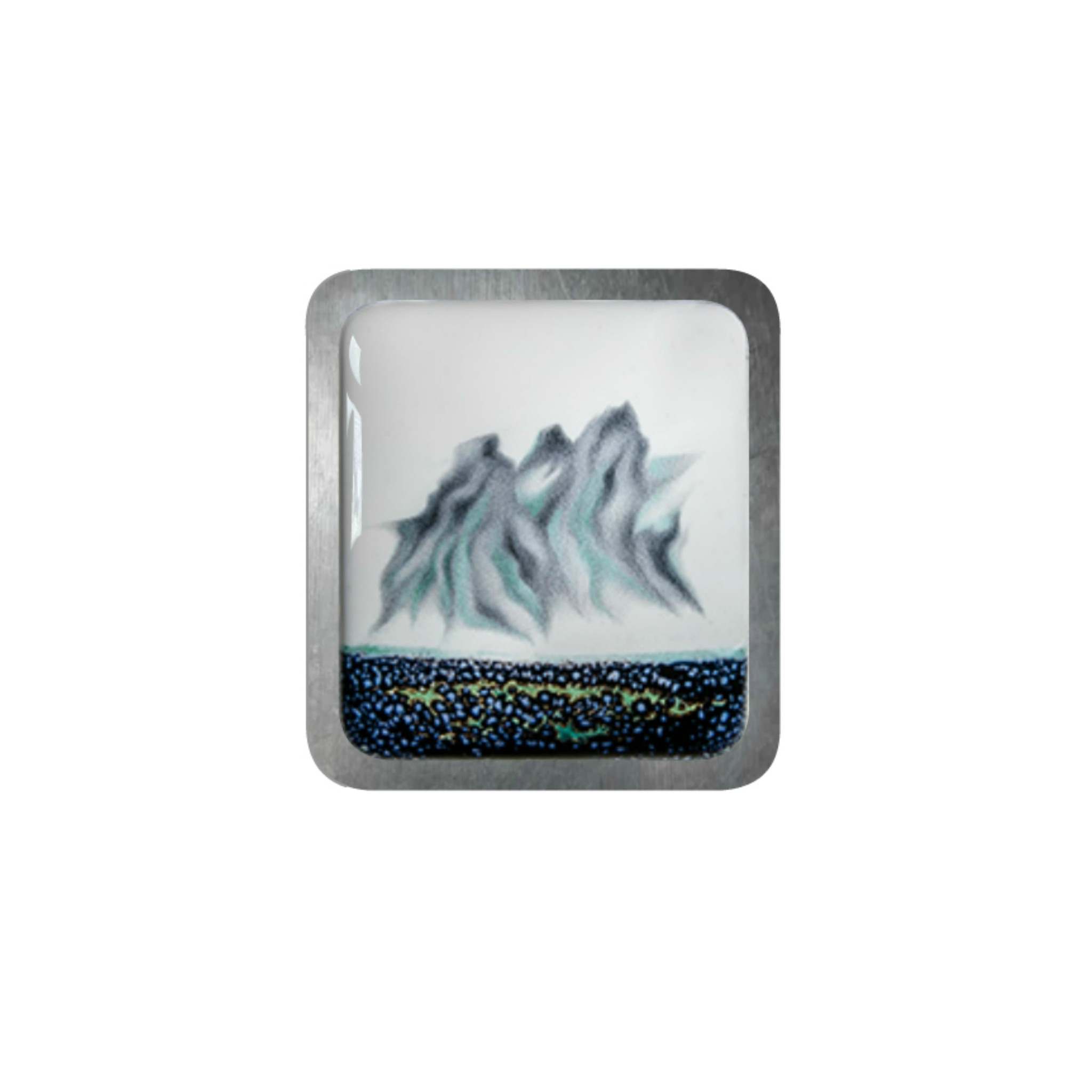 Volcano, 2022, painted enamel, titaniumMountains, 2022, painted enamel, titanium