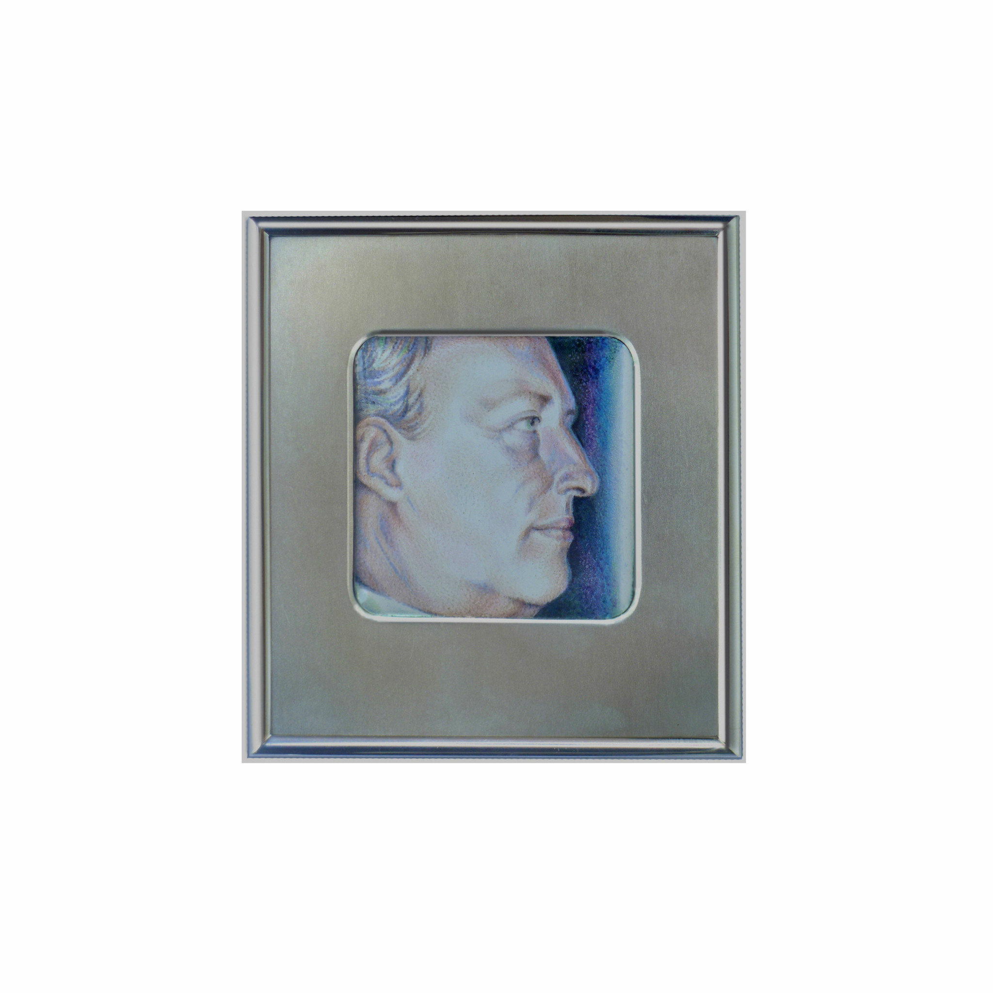 Artist Alexei Maximov. Close-up (H. M. King Harald V), 2012, painted enamel, silver