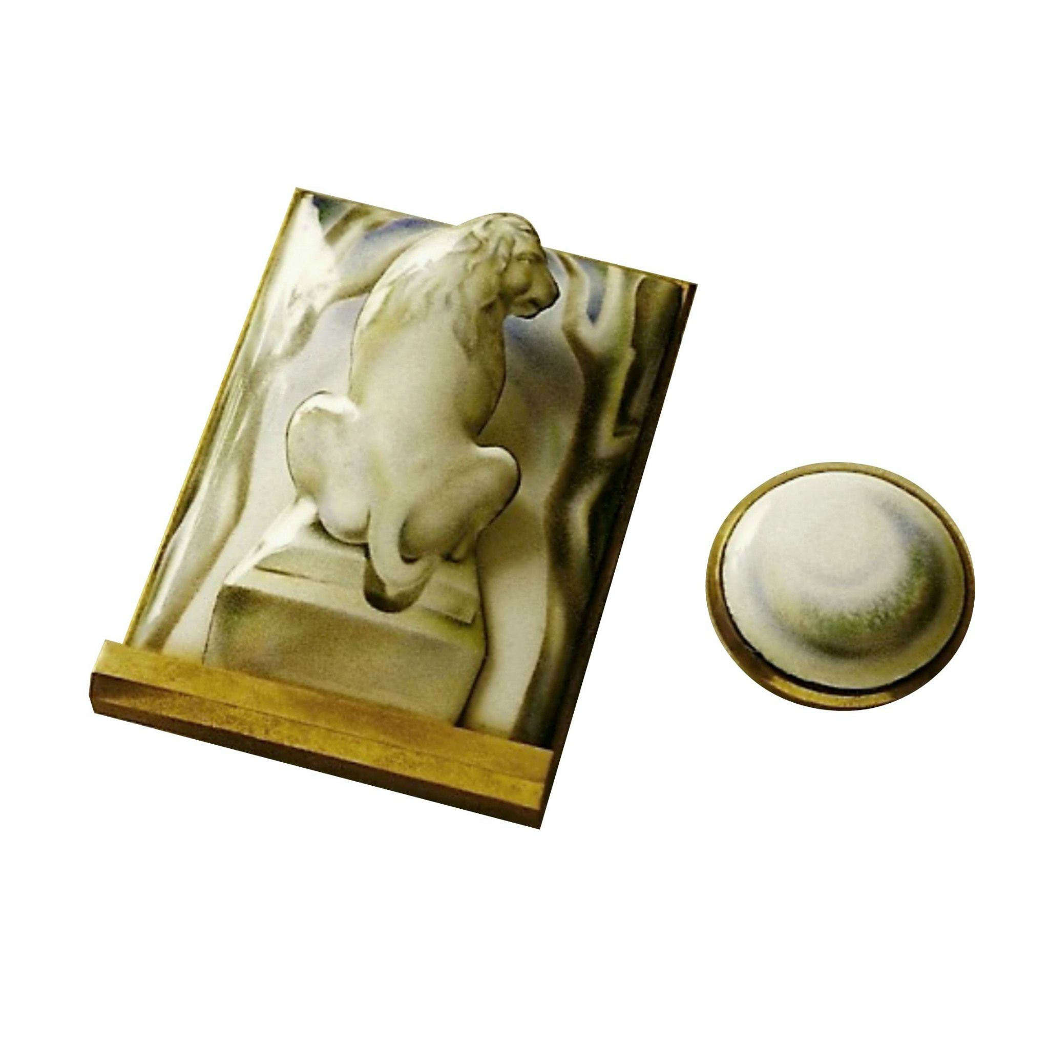 Artist Alexei Maximov. Composition "In the park", 1987, painted enamel, copper. Collection of the All-Russian Museum of Decorative and Applied Arts