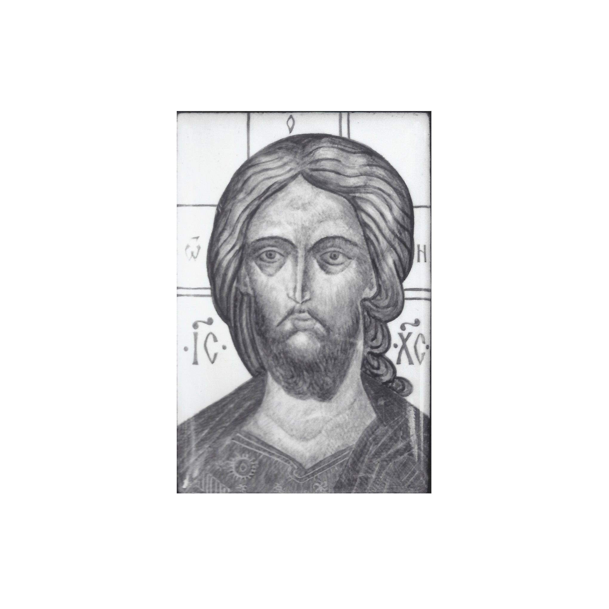 Artist Alexei Maximov. Savior, 1976, painted enamel. Located in the Pyukhtitsky Assumption Convent