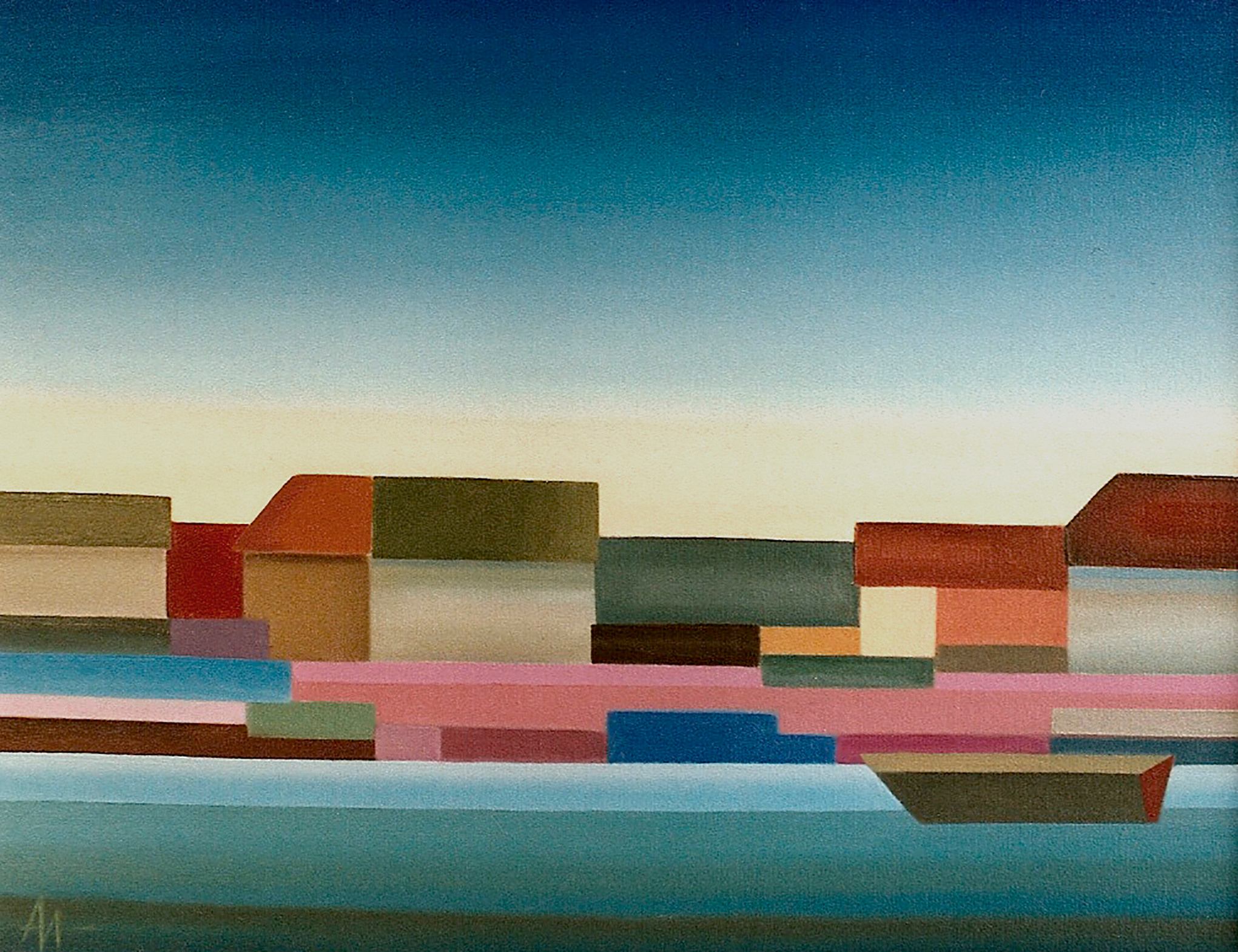 Художник Алексей Максимов. Живопись. Холст, масло. Северная деревня.