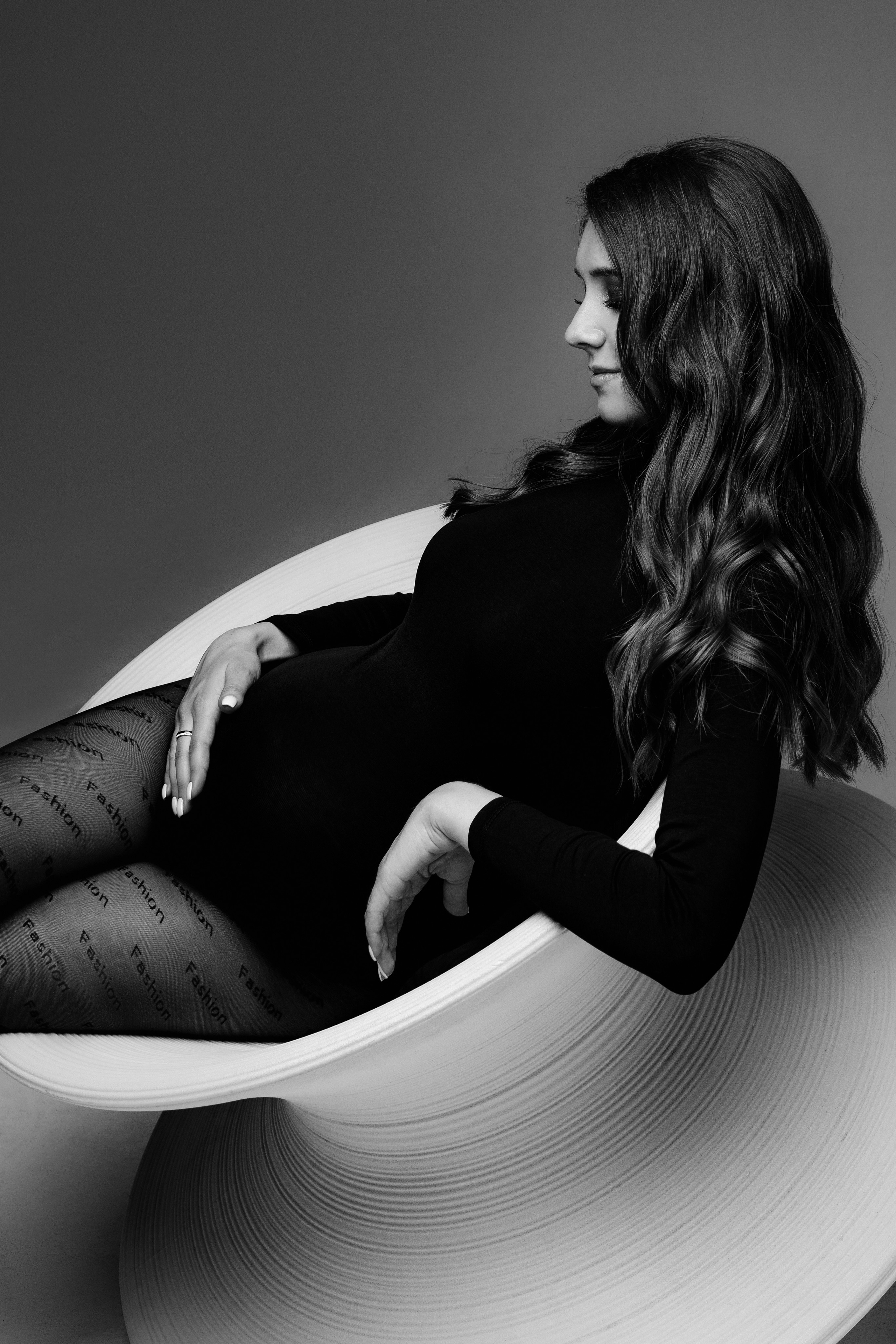 ЧБ фотосессия беременности в Москве