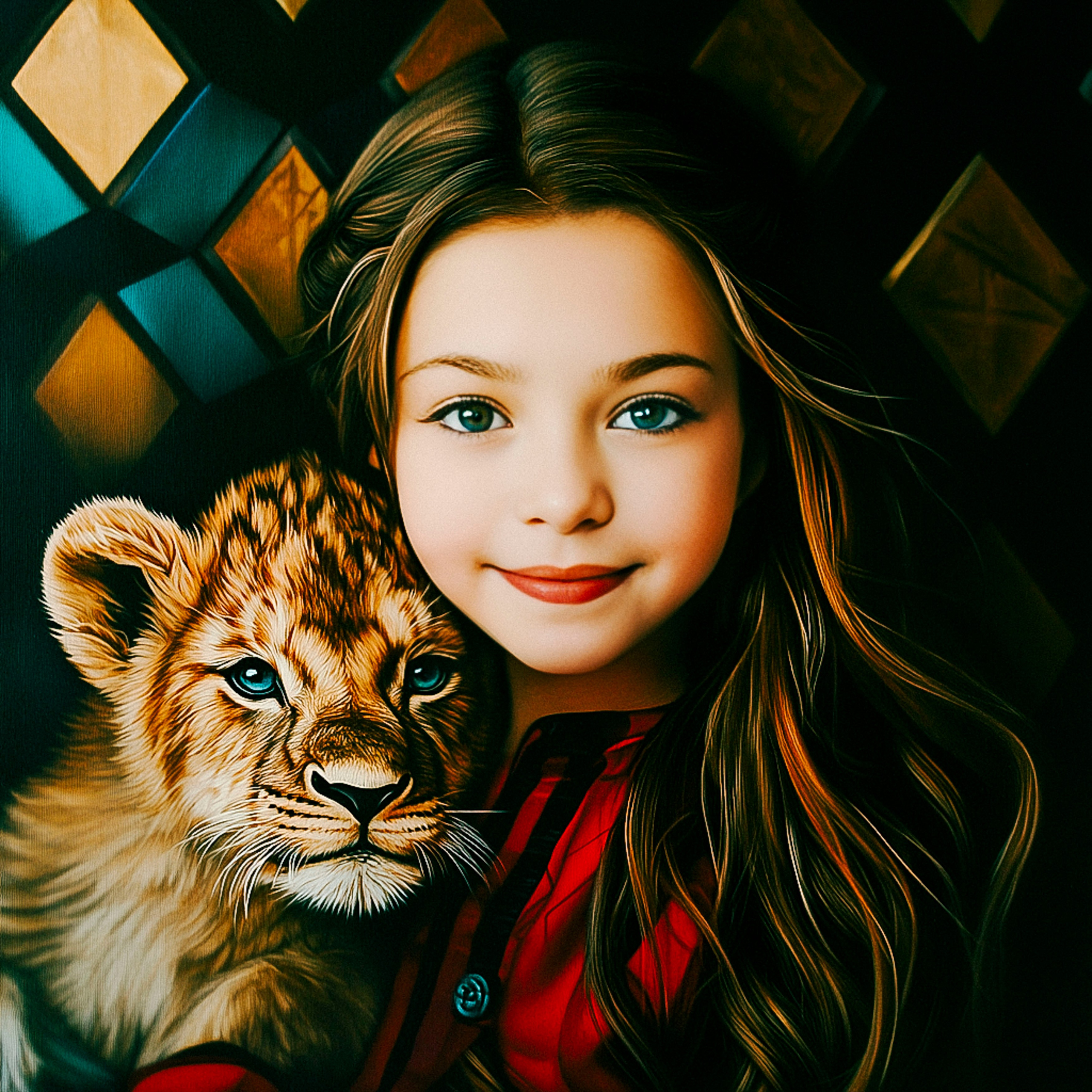 Нейрофотосессия для Лизы. Девочка с львенком и змеей. ФотоХудожник Харитонова Ирина г. Санкт-Петербург