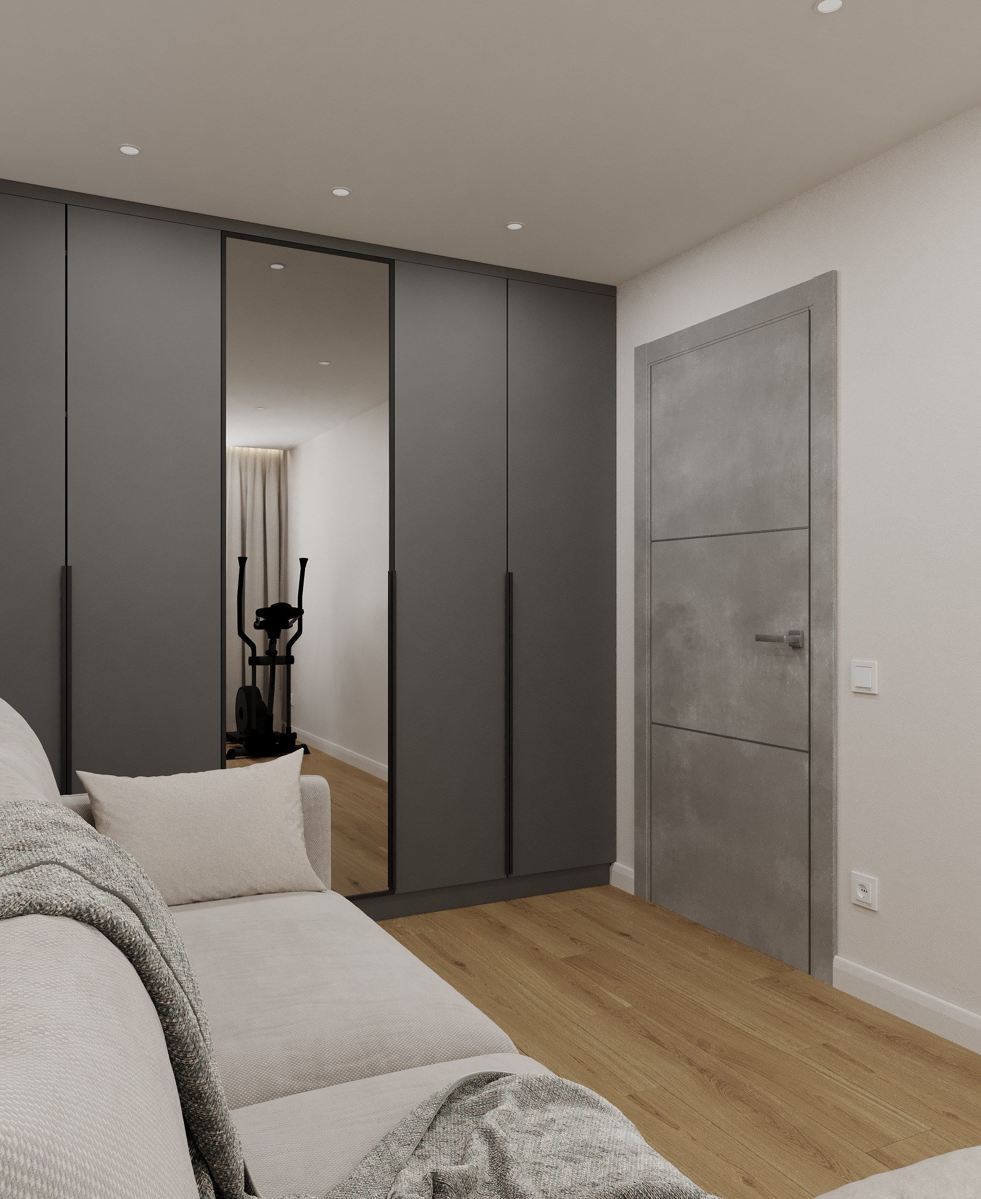 Квартира для молодого человека с синим акцентом г. Владивосток. Дизайн интерьера / Дизайн-проект / Лебедь Юлия