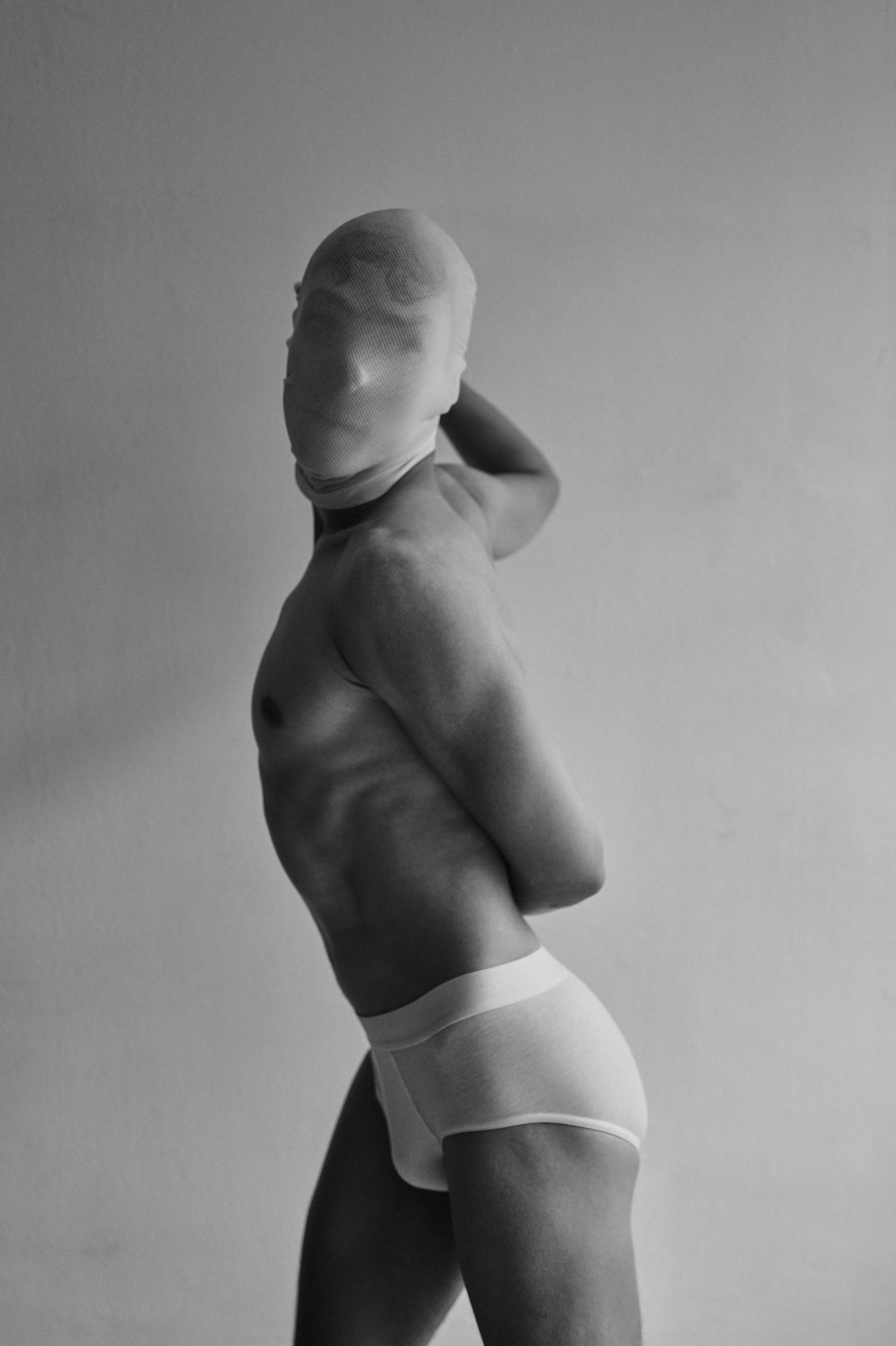 Black and white Barcelona studio session showing contortionist body shapes