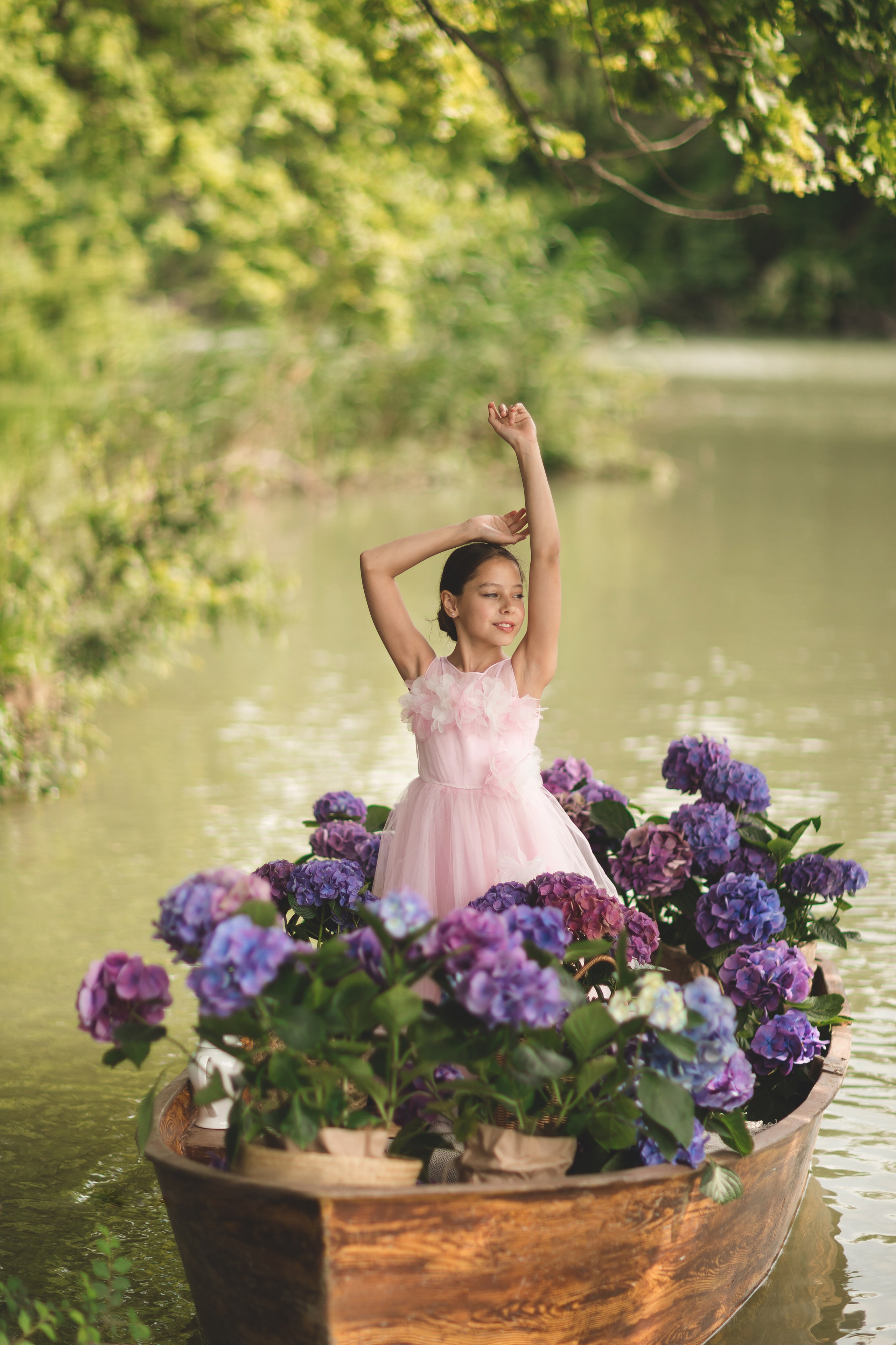 Лодка с гортензией (25 апреля). Семейный и детский фотограф Краснодар Валерия Власенко