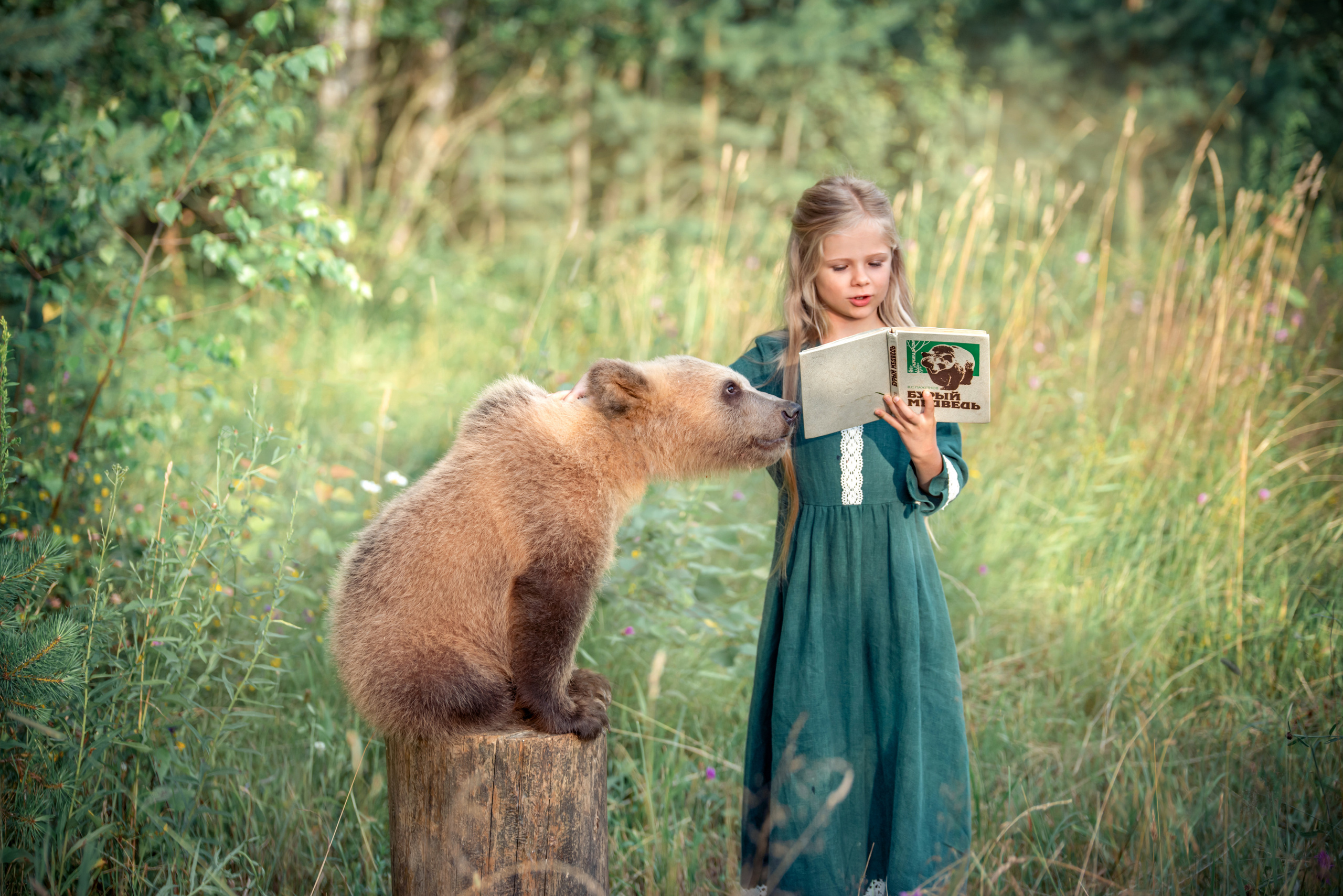 Девочка с медведем фотосессия подарок
