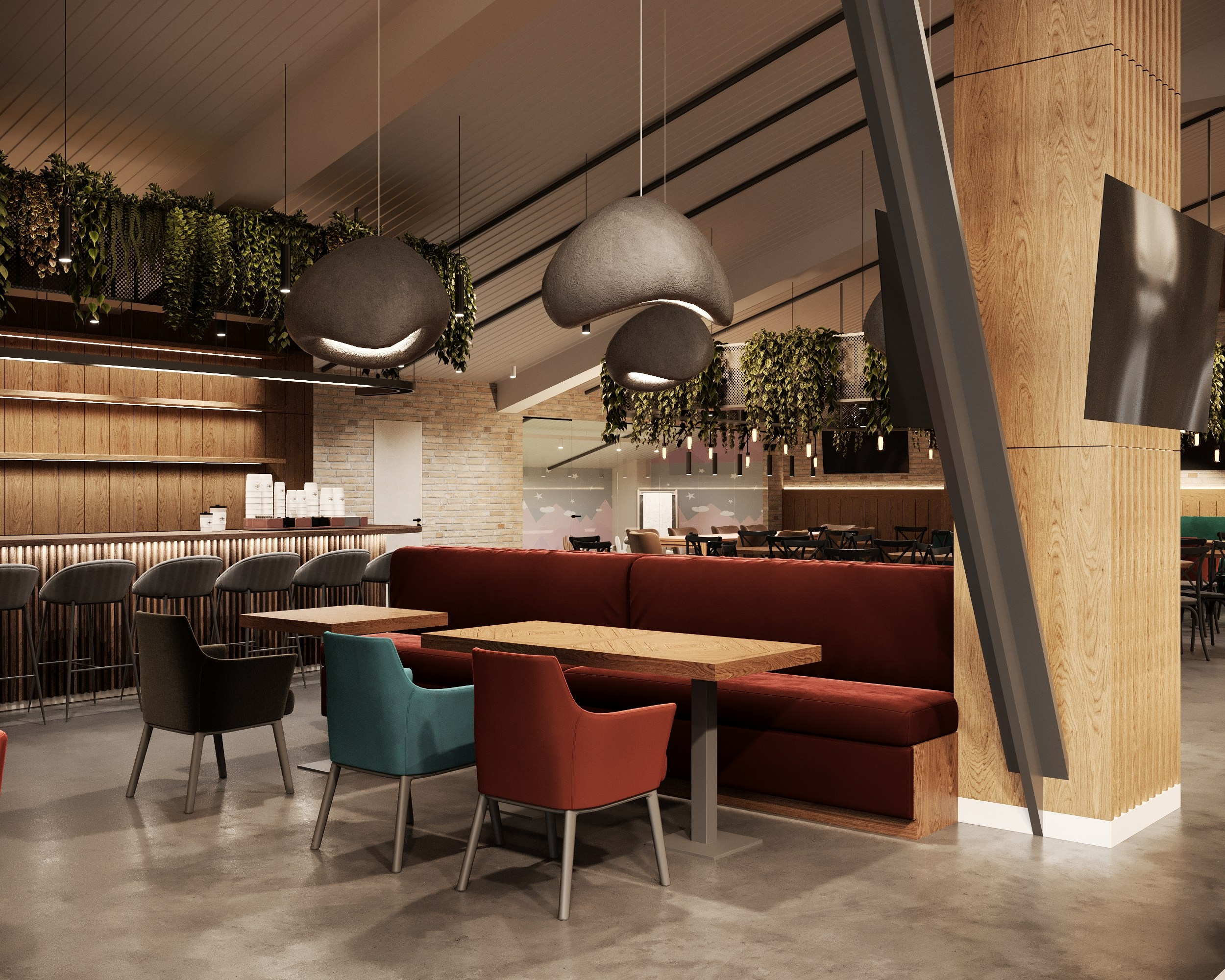 Дизайн кафе на мансардном этаже Ноябрьск. Архитектор-дизайнер в Казани