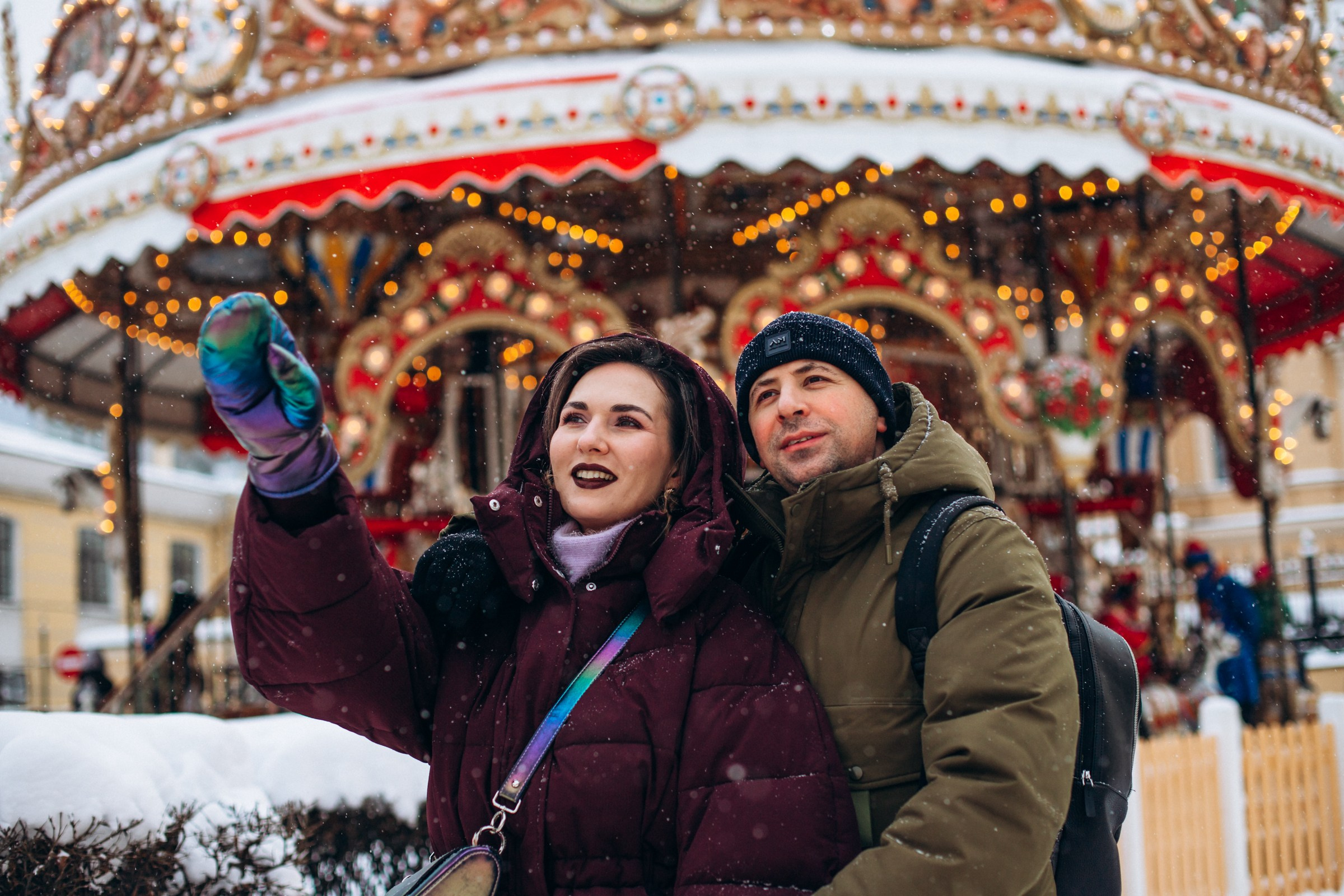 Анастасия и Леонид в январе. Фотопрогулка в Петербурге. Индивидуальный и семейный фотограф в Санкт-Петербурге