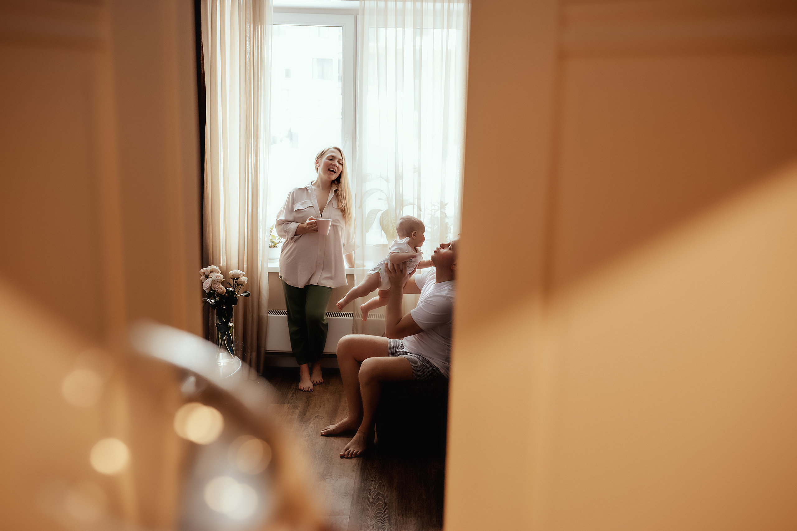 Варя, мама Лена, папа Коля. Семейный фотограф в Москве Натали Момот