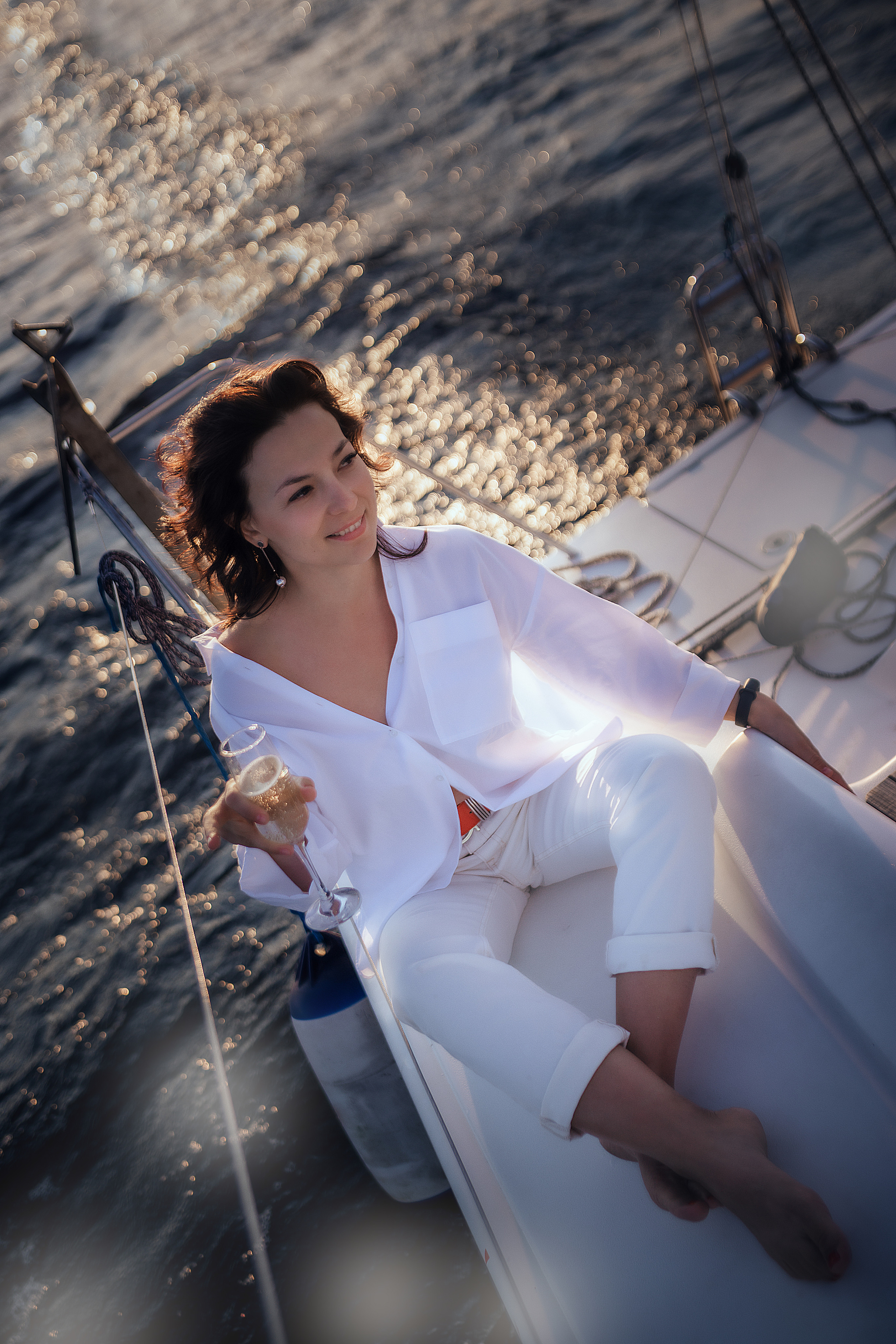 Прогулка с Олесей на яхте. Семейный фотограф в Москве Натали Момот