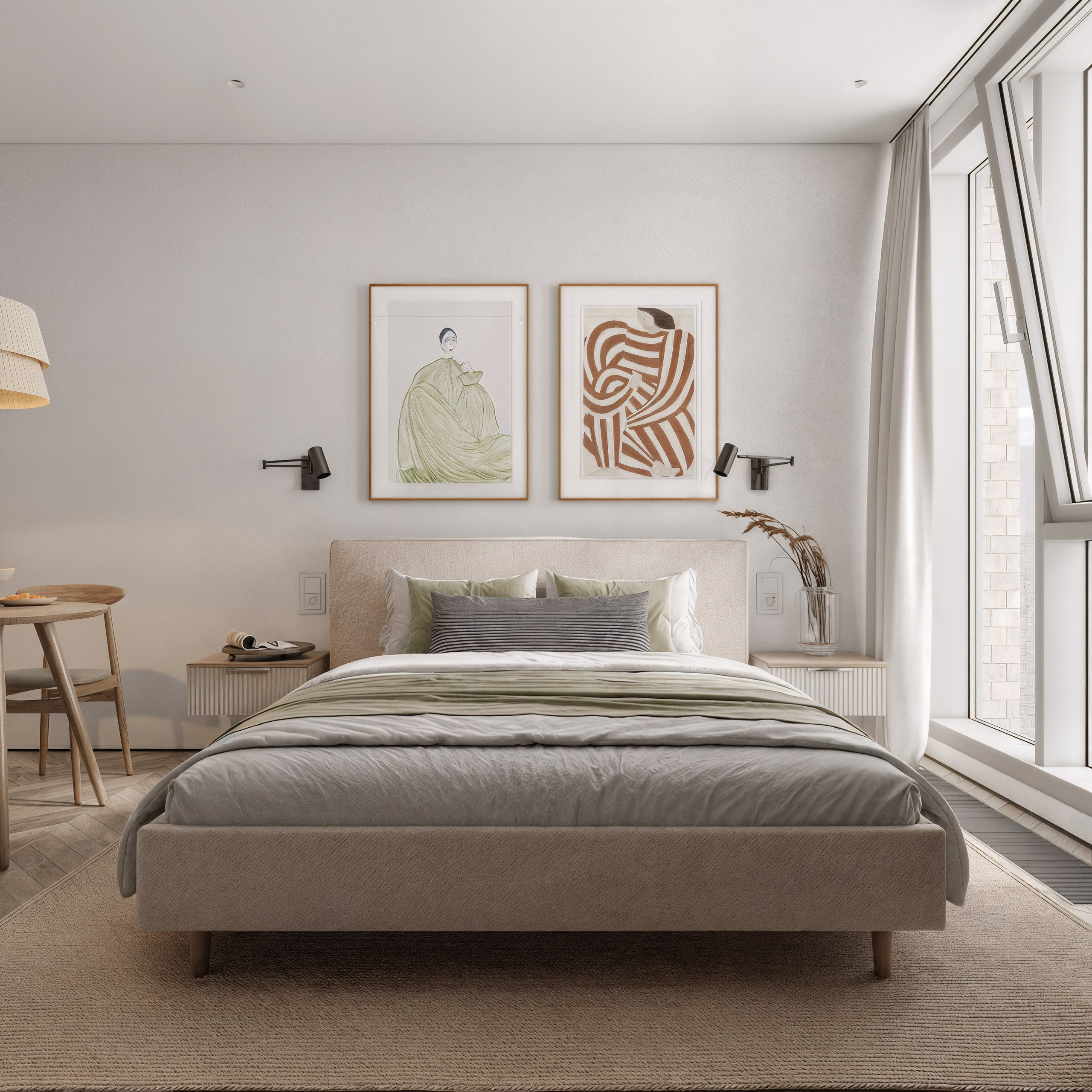 Апартаменты в Нижнем Новгороде, 2024. 3D визуализация интерьера и архитектурной среды