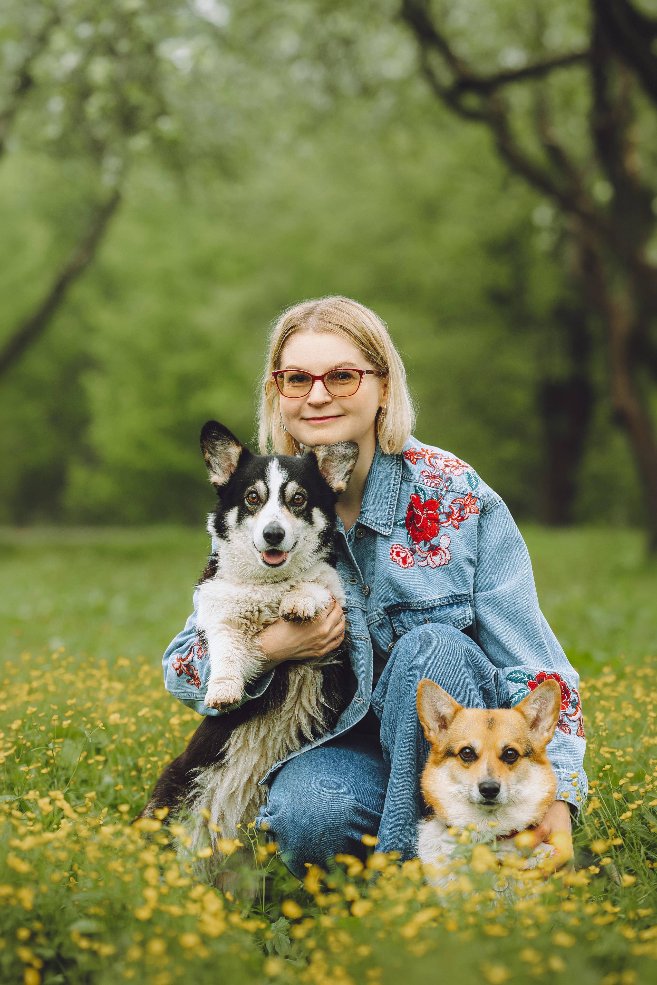 Дима, Настя, Фрида и Дася. Семейный фотограф животных, анималист в Москве Екатерина Киреева