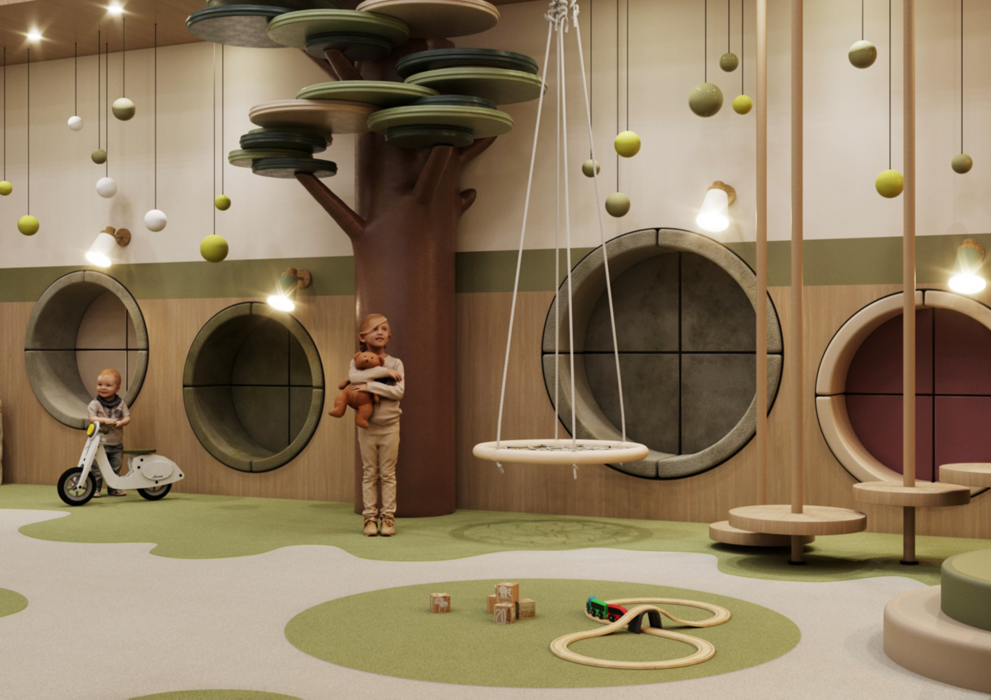 ИГРОВАЯ КОМНАТА В ГОРНОЛЫЖНОМ КОМПЛЕКСЕ (2024 гг) г Кемерово. Дизайнер для Ваших уникальных интерьеров Панихина Наталья