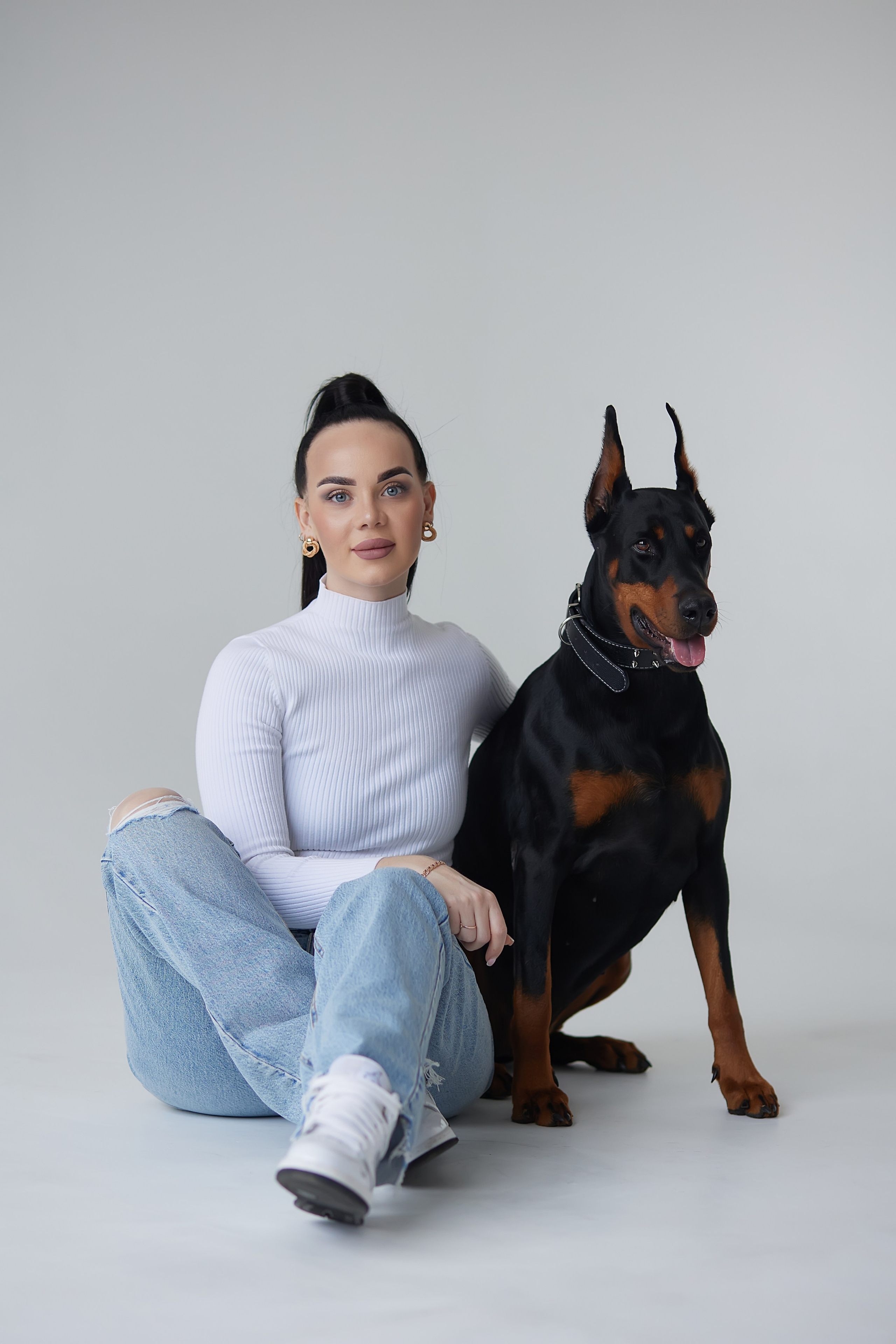 Анастасия с доберманом. Семейный и детский фотограф в Москве Шарапова Ирина
