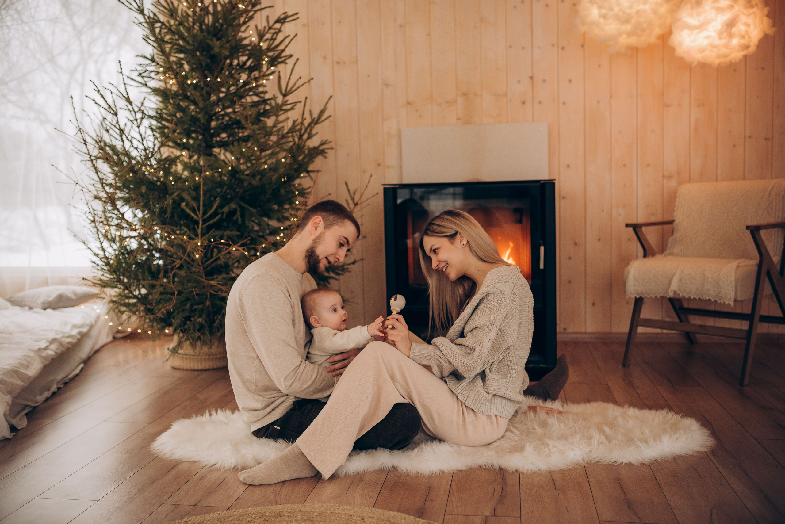 Семейная новогодняя фотосессия в студии. Семейный фотограф в Домодедово и Москве Елена Пичугина