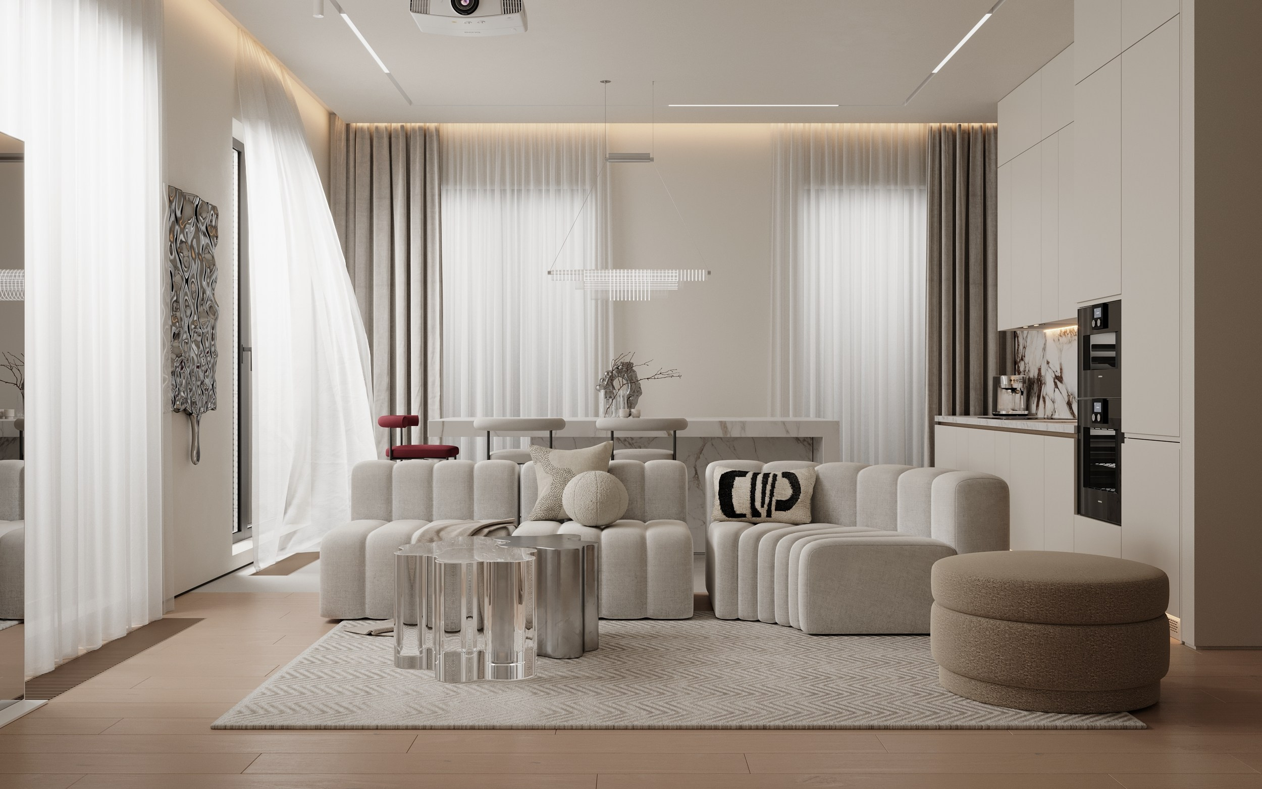 Квартира / 2023. 3D-сцены интерьеров в 3ds Мах: сборка по ТЗ для визуализаторов