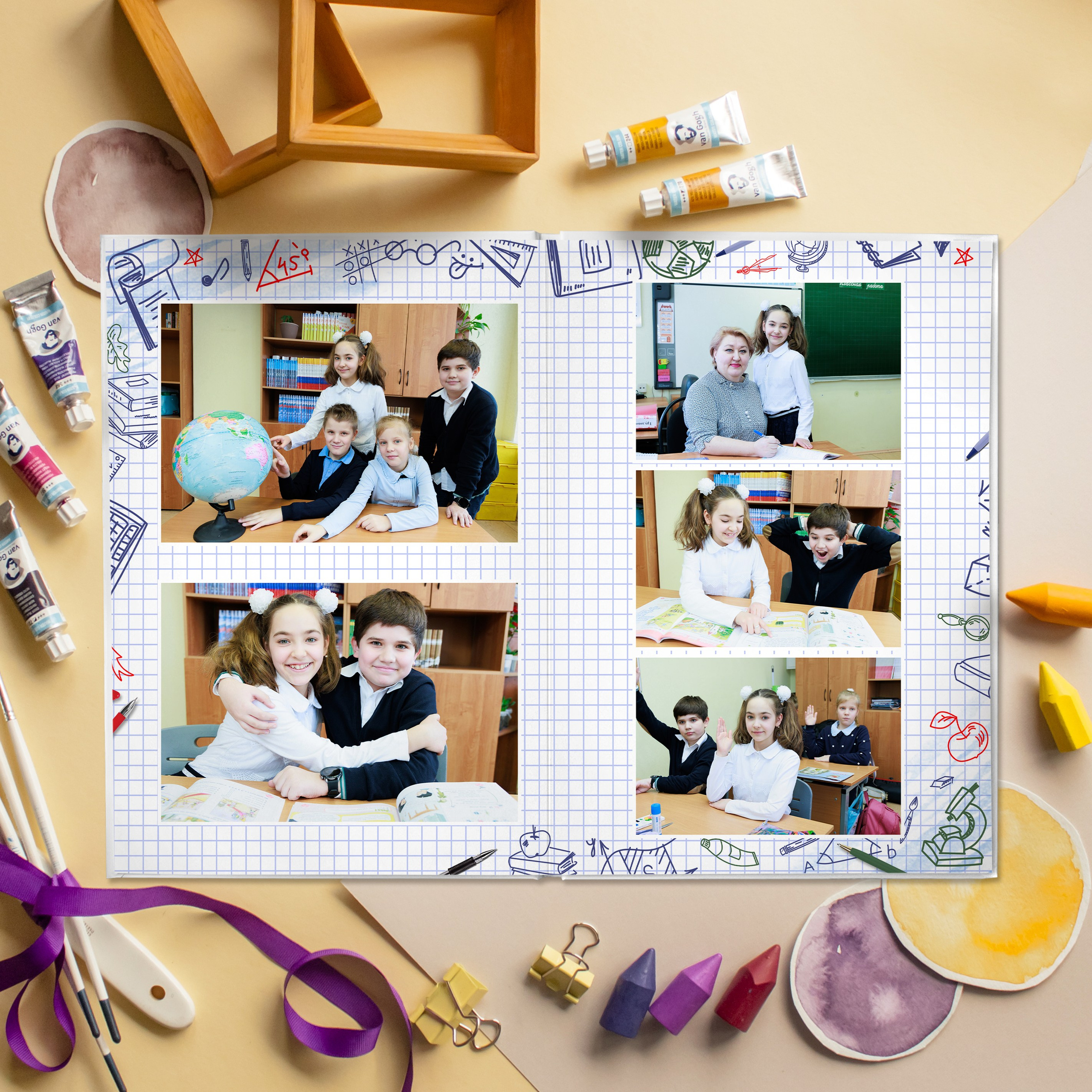 Премиум 5 разворотов. Выпускные альбомы для детского сада и школы в Москве