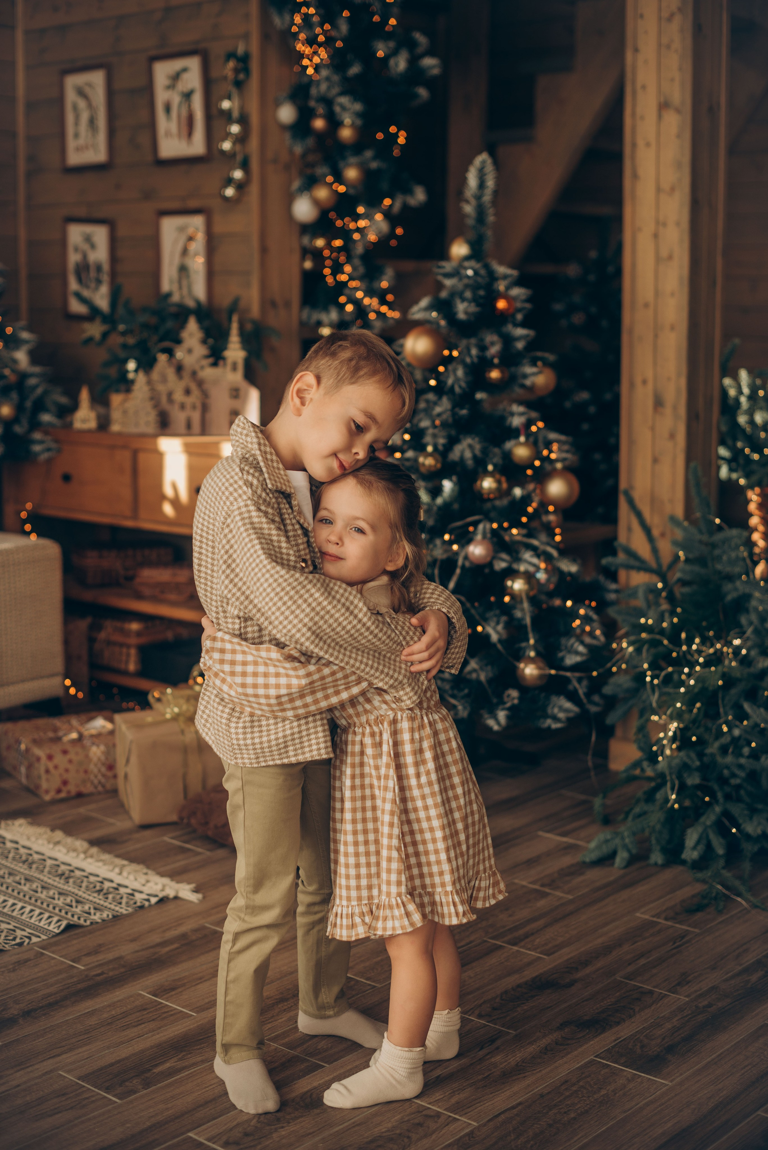 Семейная новогодняя фотосессия в студии. Семейный фотограф в Домодедово и Москве Елена Пичугина