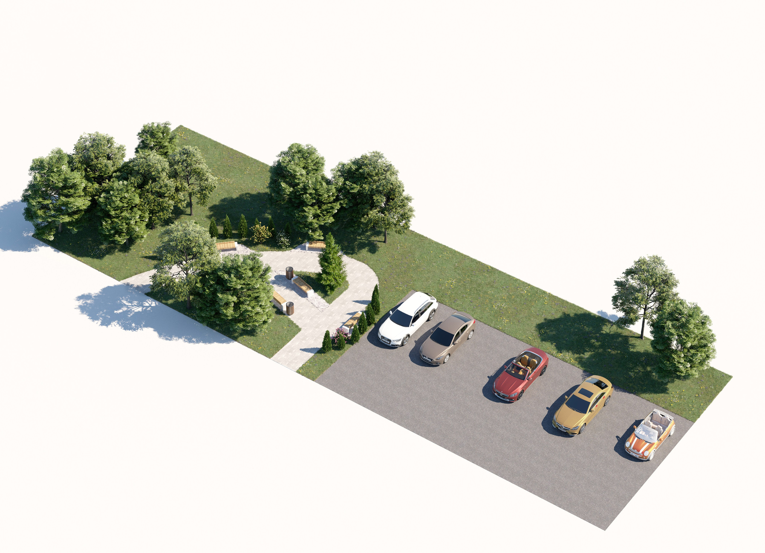 City Clinic No. 7 — Landscaping and Urban Environment Project. 3D INTERIOR AND ARCHITECTURE VISUALIZATION