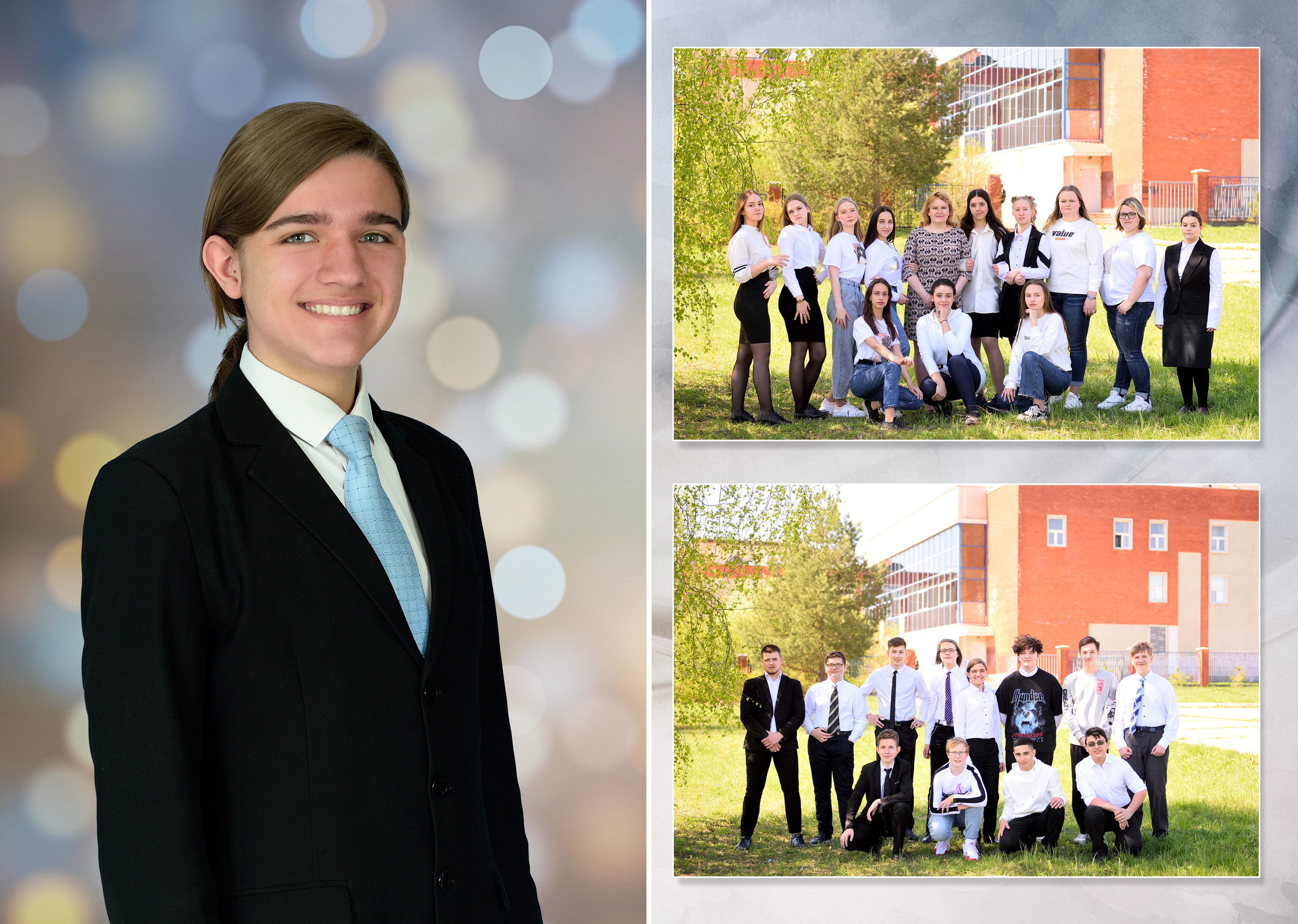 2021 Гимназия класс 9"Г» Полиграфия на 3 разворота. Выпускные альбомы для школ и детских садов Александр и Динара