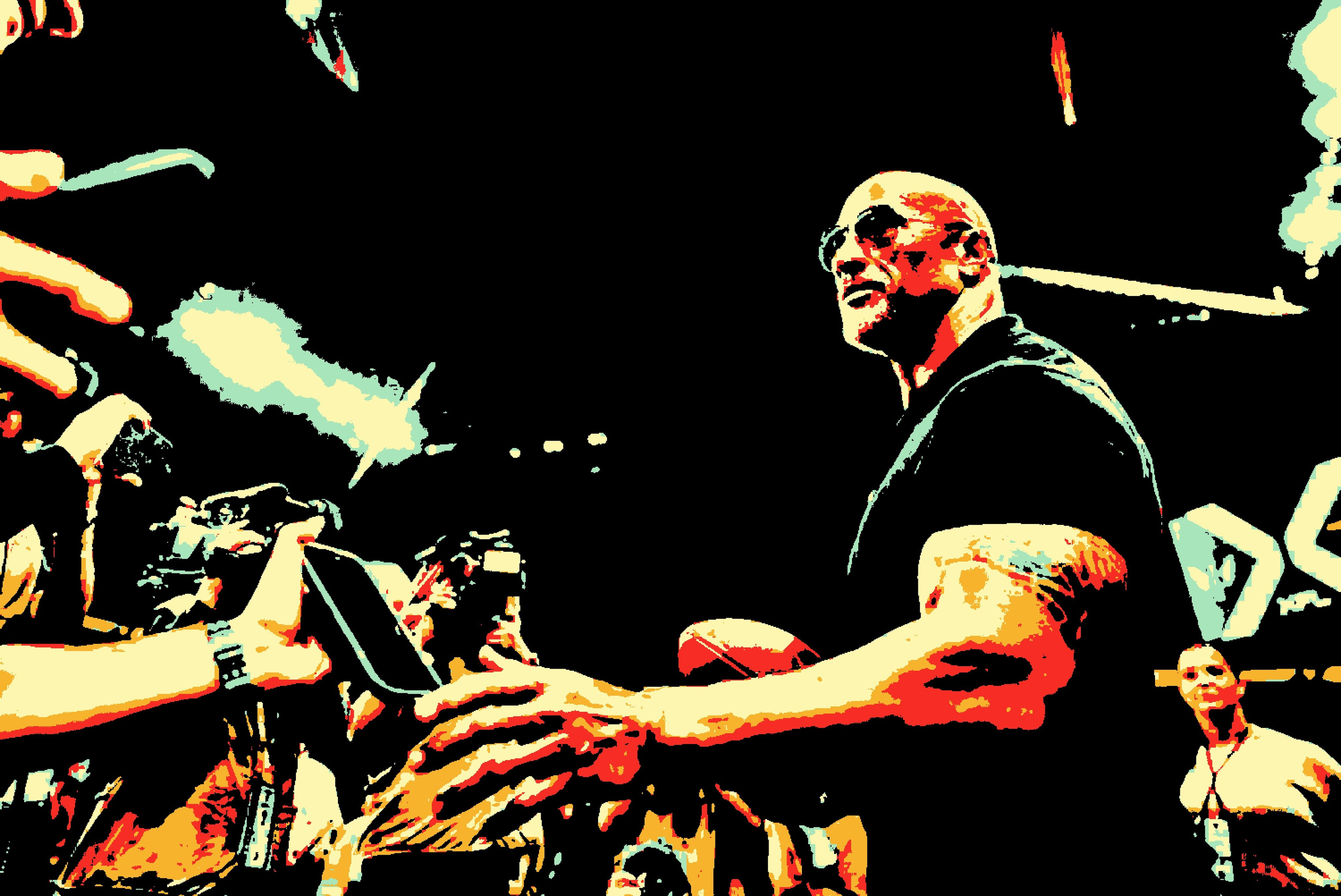 Дуэйн Джонсон (Dwayne Johnson). Визуальный арт пиксельный художник Василь Пиксель