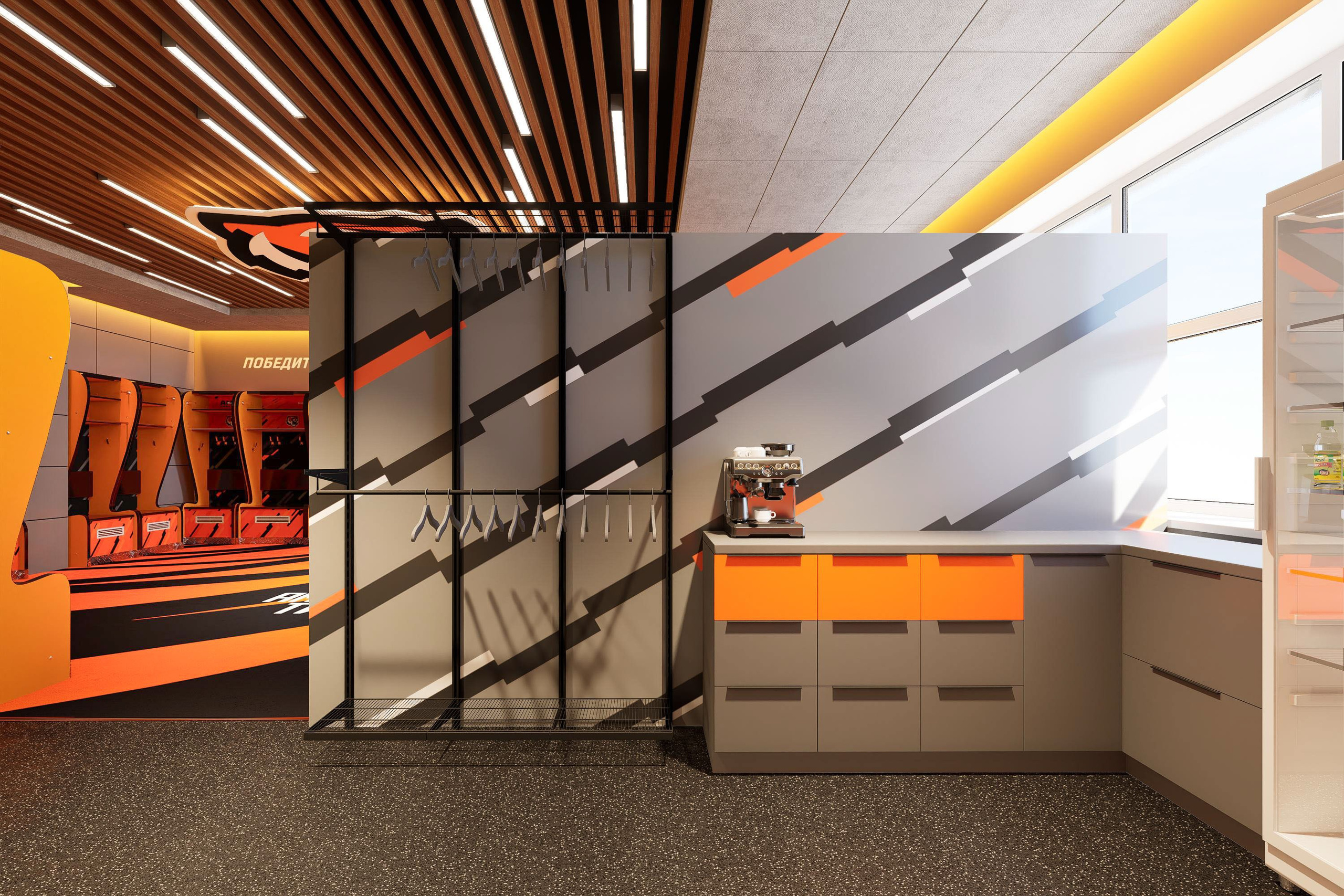 ХК «Амур» Раздевалка. Архитектурно-дизайнерское бюро ROOMS