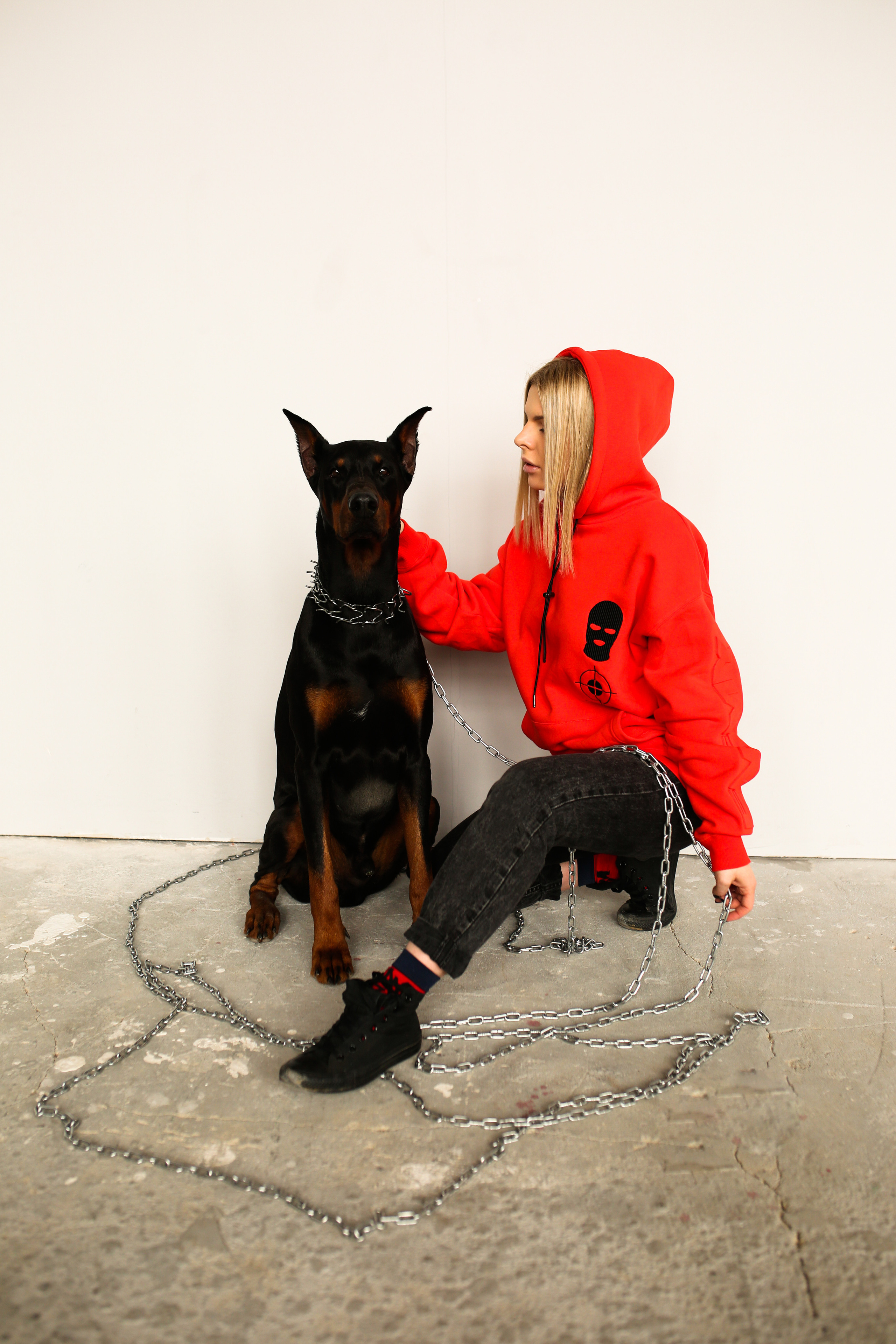 С Доберманом. Фотограф Смоленск Дина Петровская