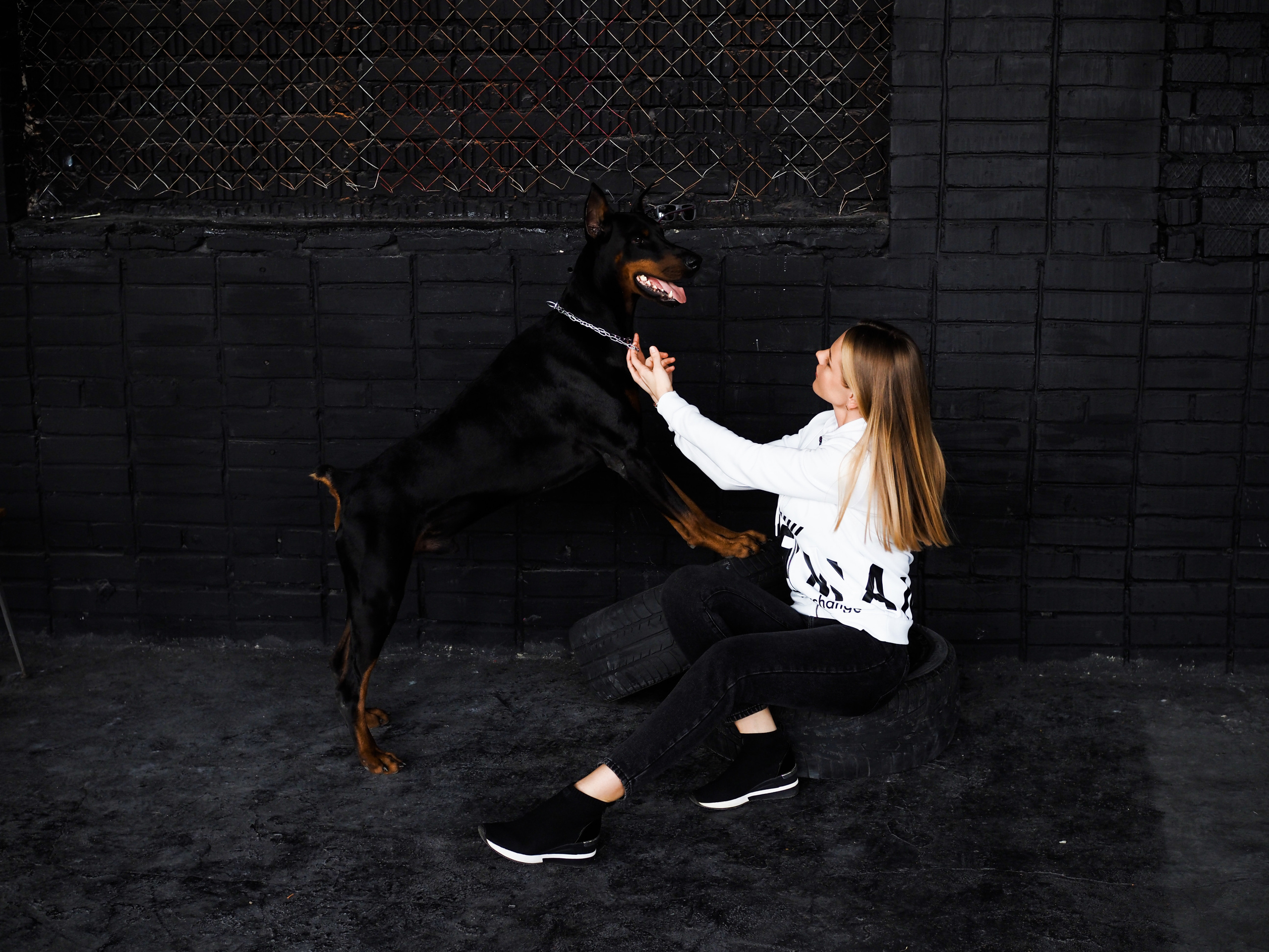 С доберманом. Фотограф Смоленск Дина Петровская