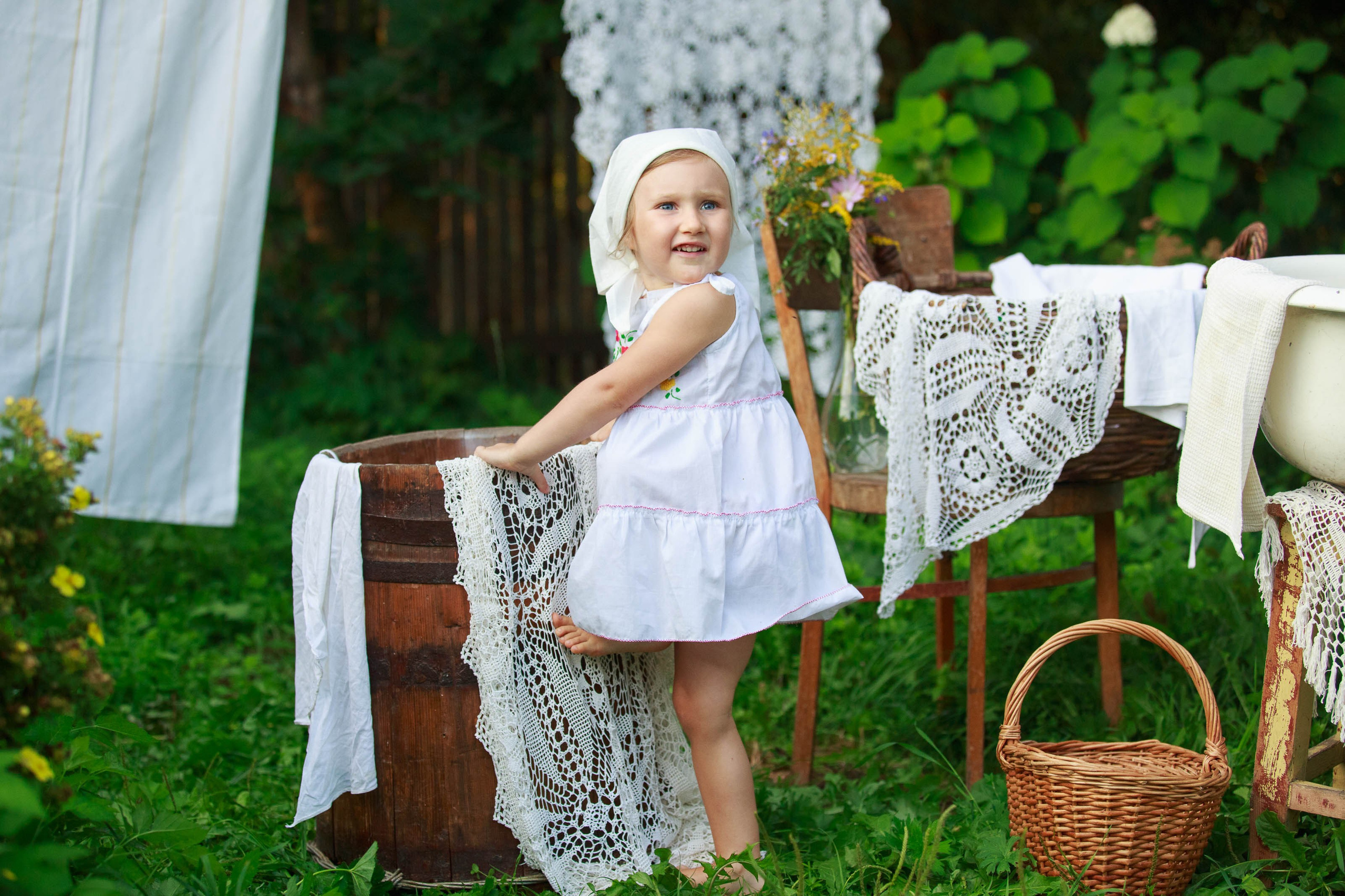 Проект «Ретро стирка на реке». Семейный и детский фотограф в Москве Мария Быкова