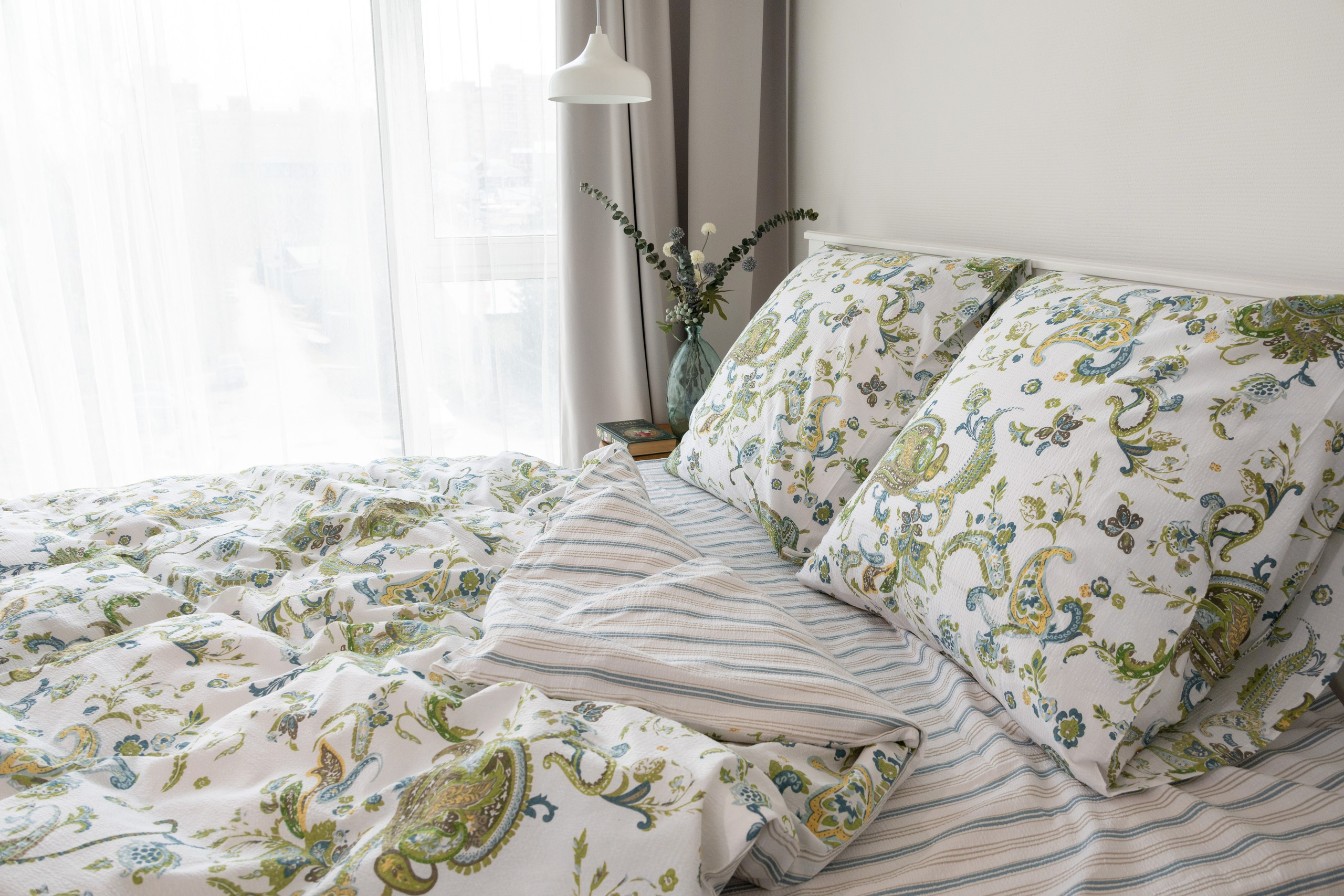 Постельное белье из жатой бязи в интерьере | Интерьерная съемка для производителя