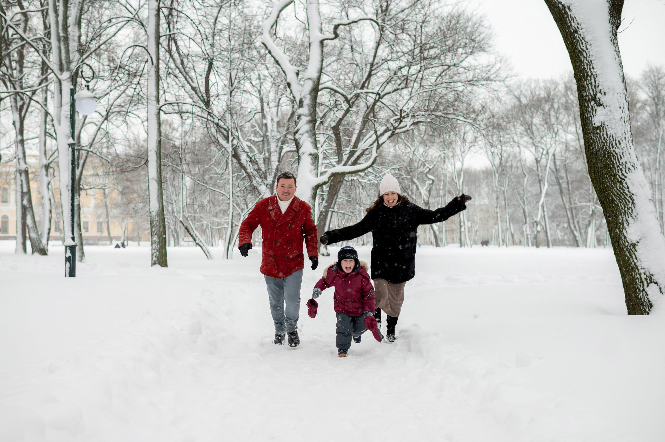 Зимняя прогулка Валерия, Андрей и Егор. Портретный, семейный и свадебный фотограф в Санкт-Петербурге и в Пушкине Ширяев Денис