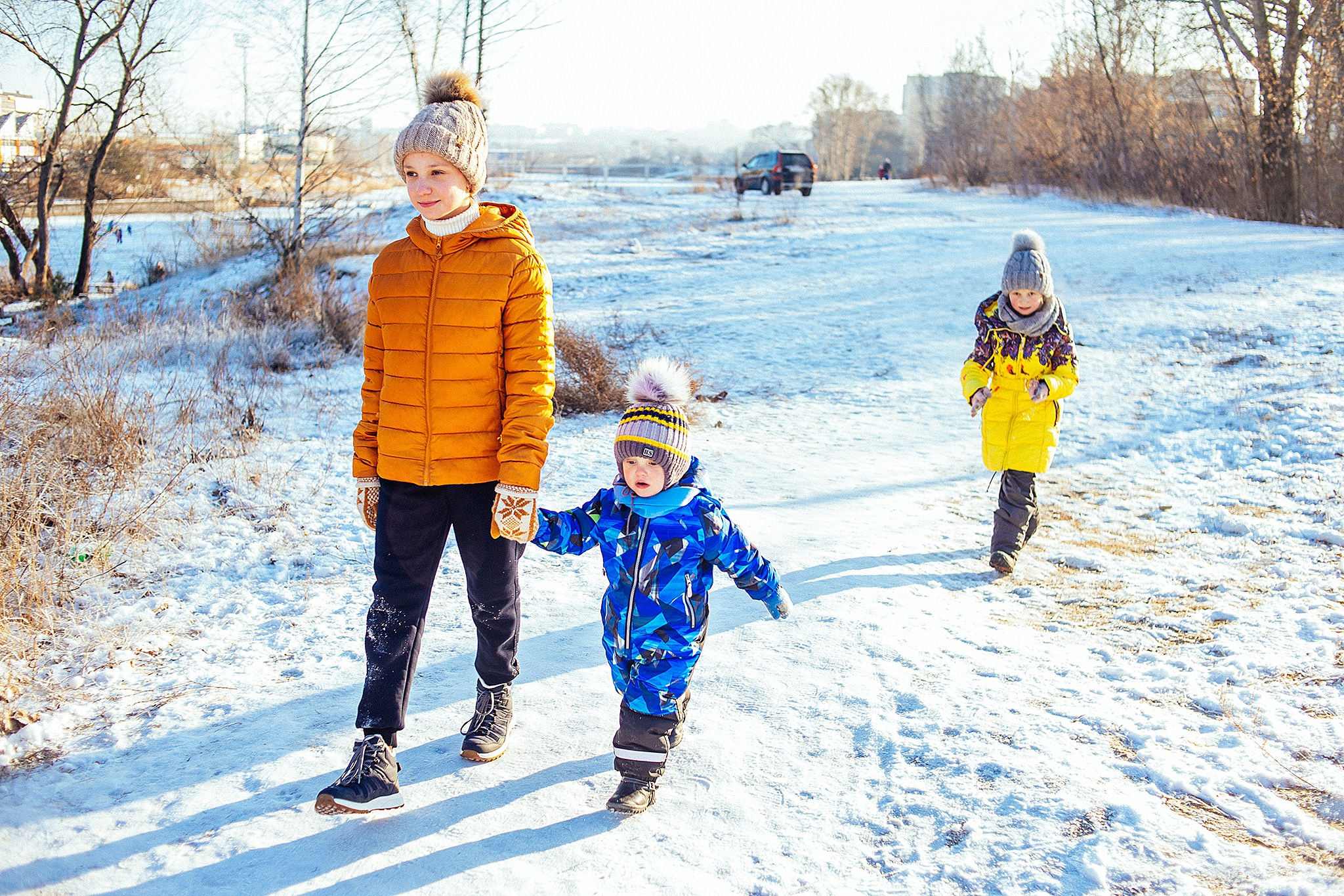 Зимняя фотопрогулка на мещерском озере с мандаринами. Детский и семейный фотограф, фотограф мероприятий Нижний Новгород