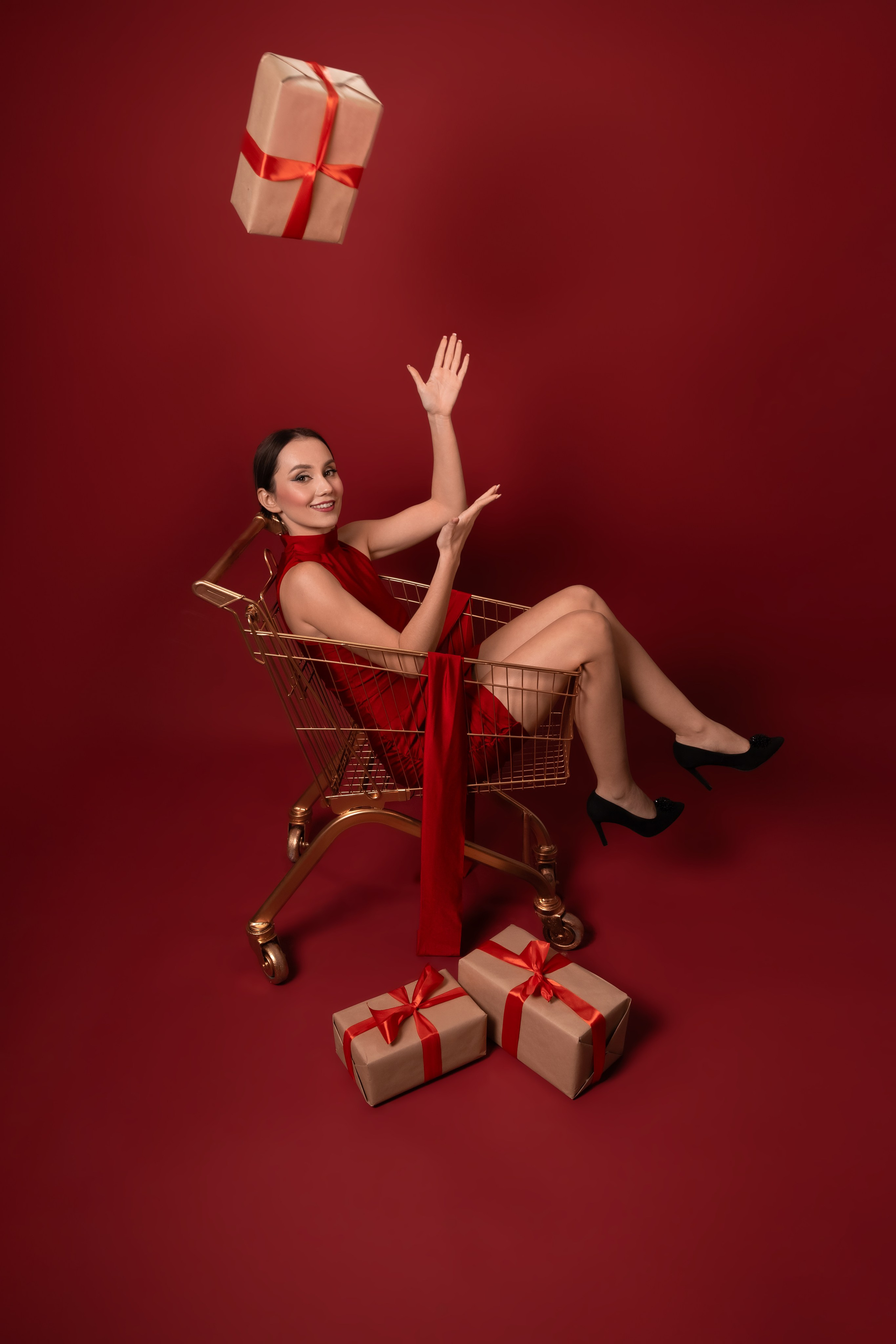 Тотально красный Новый год для Натали. Семейный и детский фотограф Леонова Анна