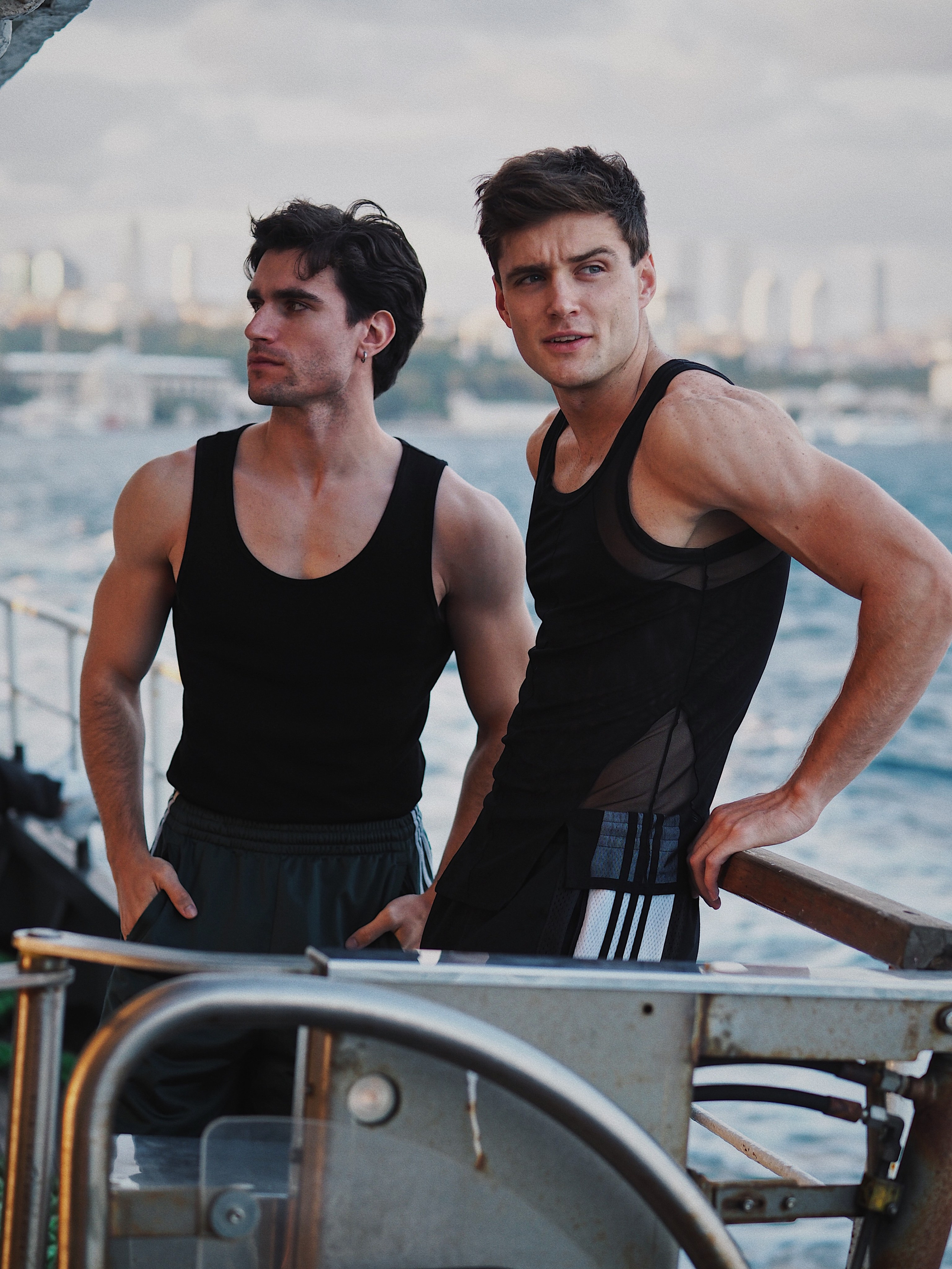 Friends photoshoot in Istanbul during a Bosphorus ferry experience.