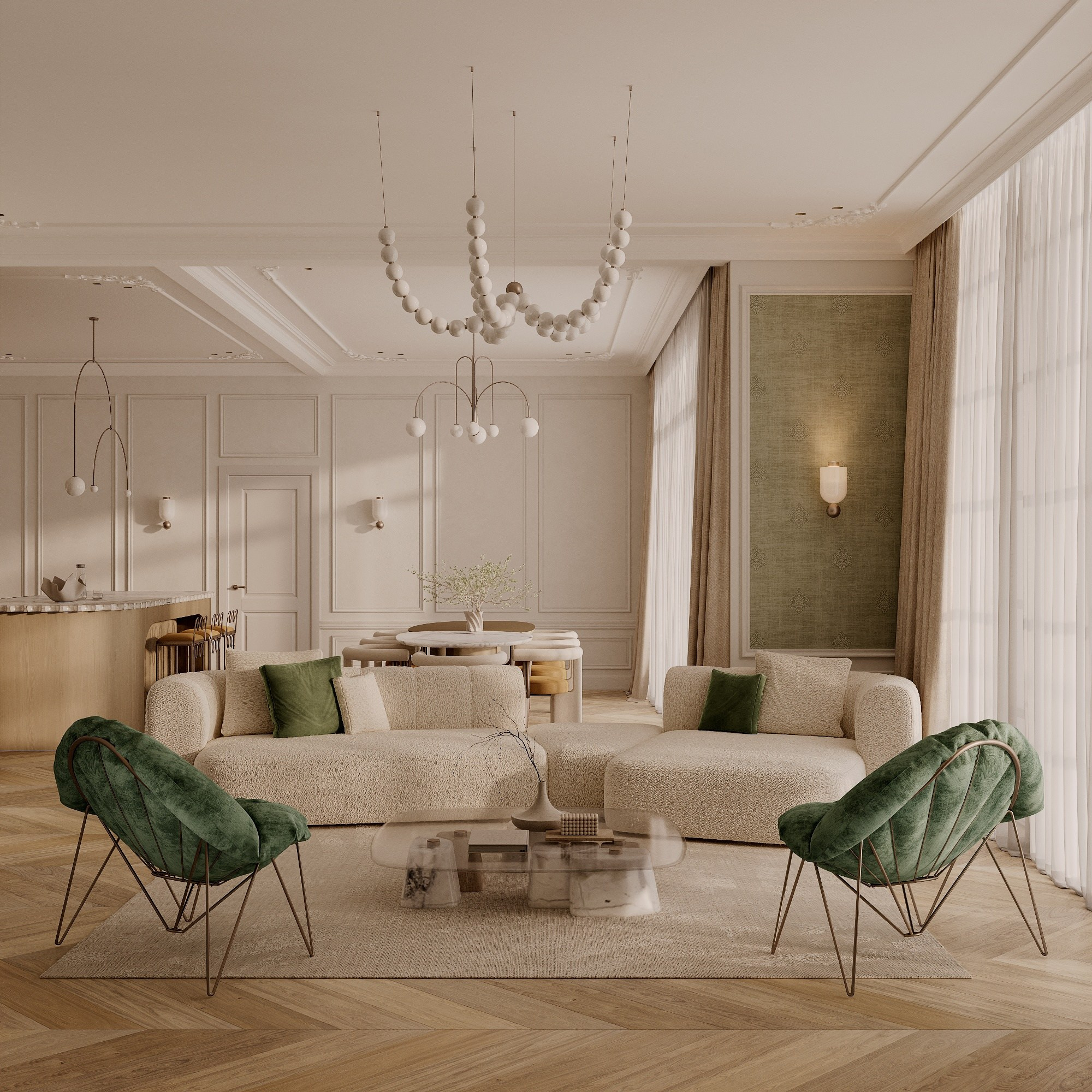 Minimalistic style kitchen. Solovets visualization