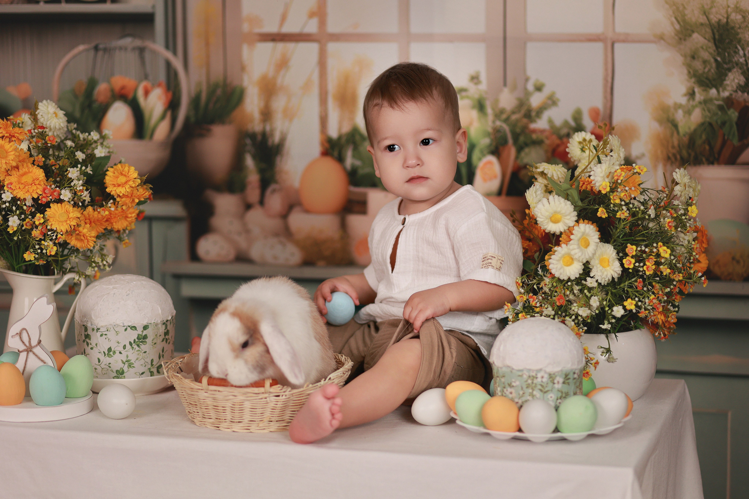 Фотопроект с козочкой и кроликами. Детский семейный фотограф Краснодар