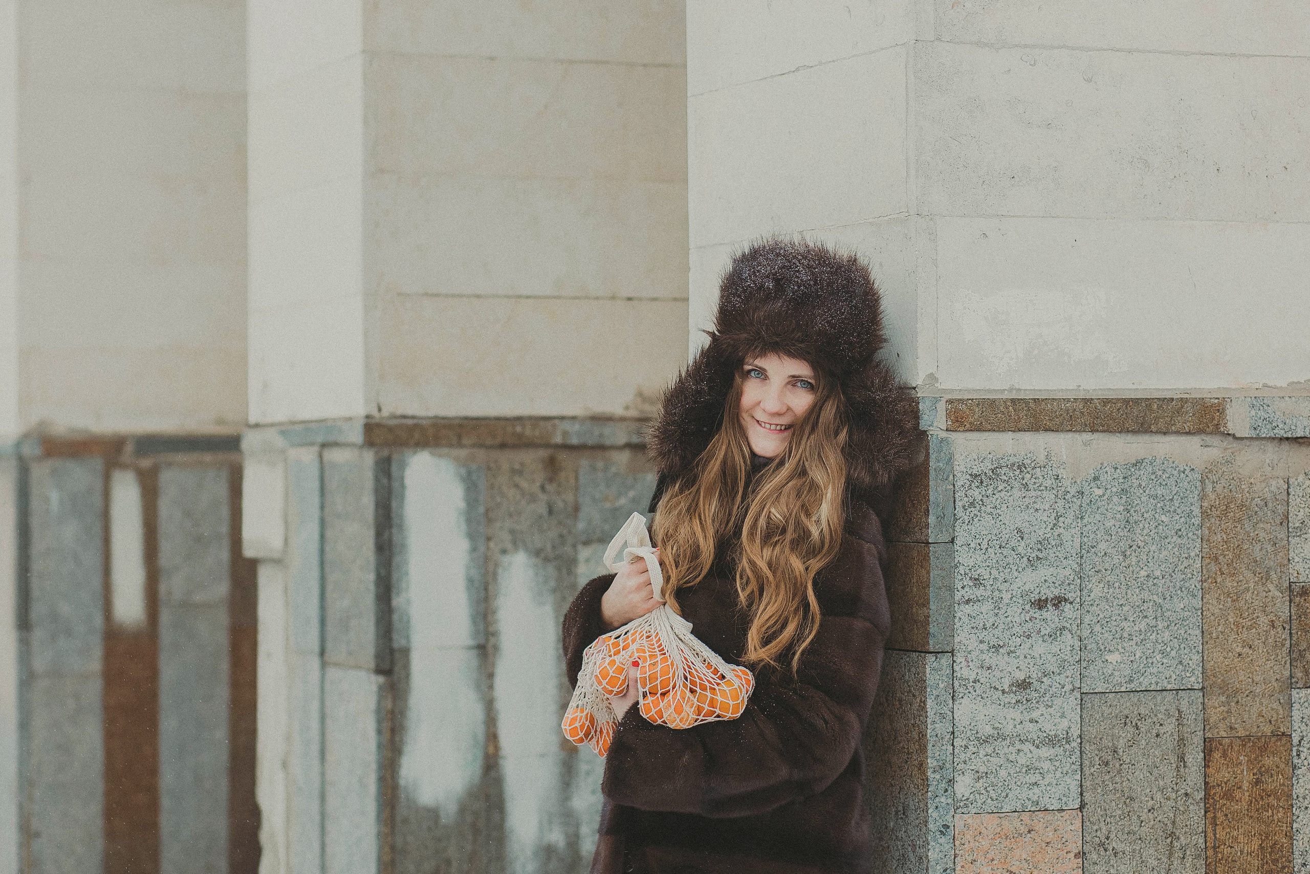 Зимняя фотосессия для девушек в стиле СССР. Фотограф в Москве и Люберцах Анна Ушакова