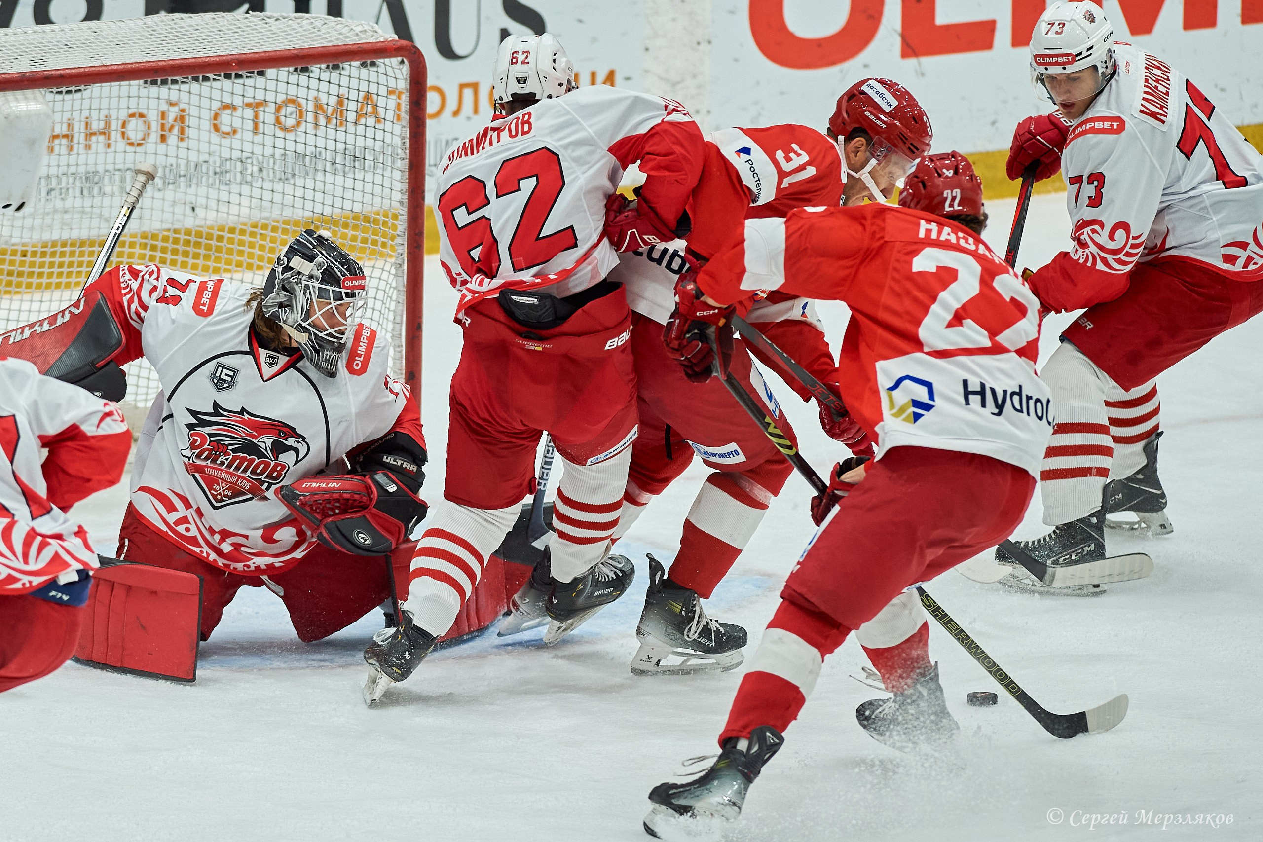 Хоккей. OLIMPBET Чемпионат России — ВХЛ Ижсталь — Ростов. 28.09.2024 Ижевск. Спортивный репортажный фотограф в Ижевске Сергей Мерзляков