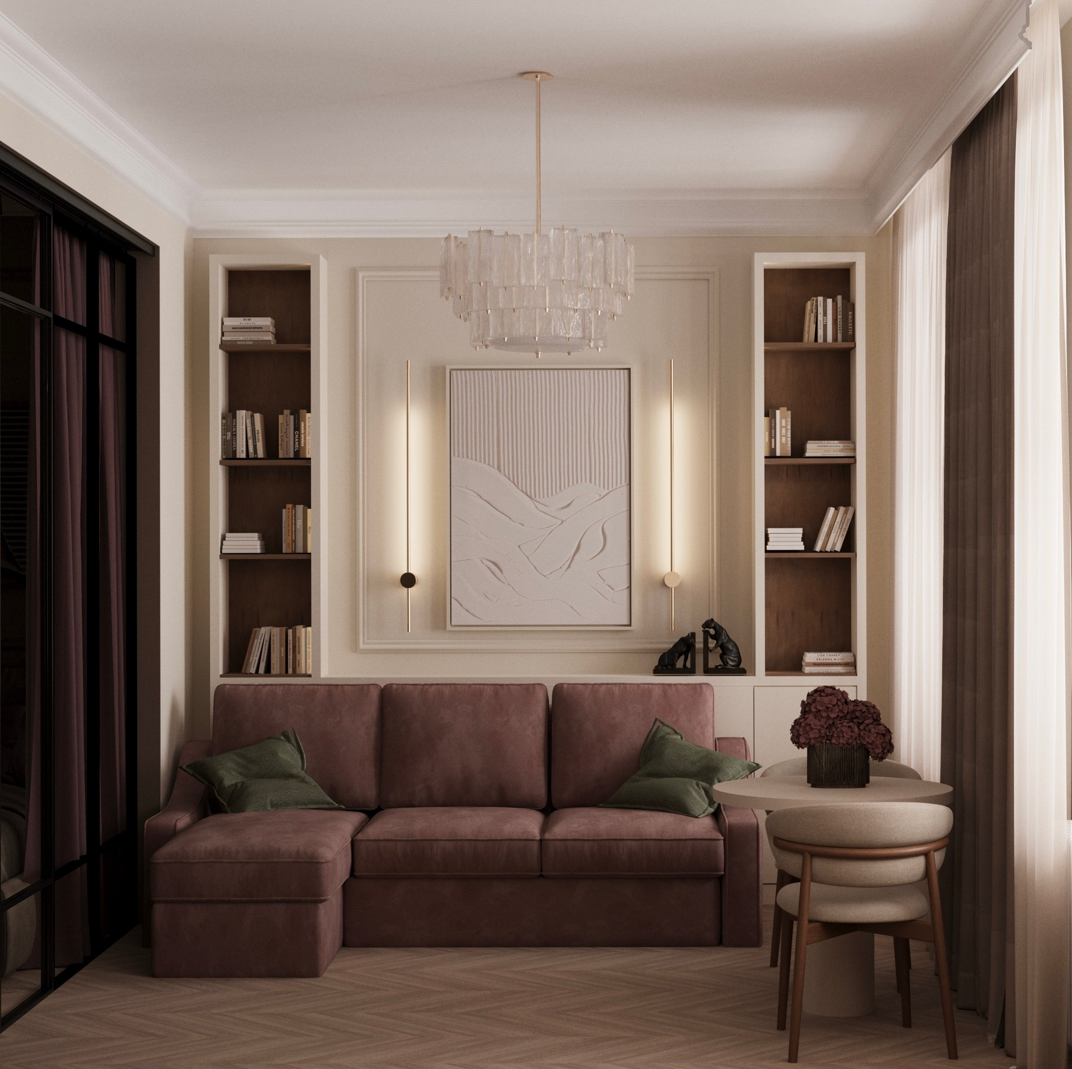 Уютная квартира для молодой девушки. Дизайн интерьера в СПб