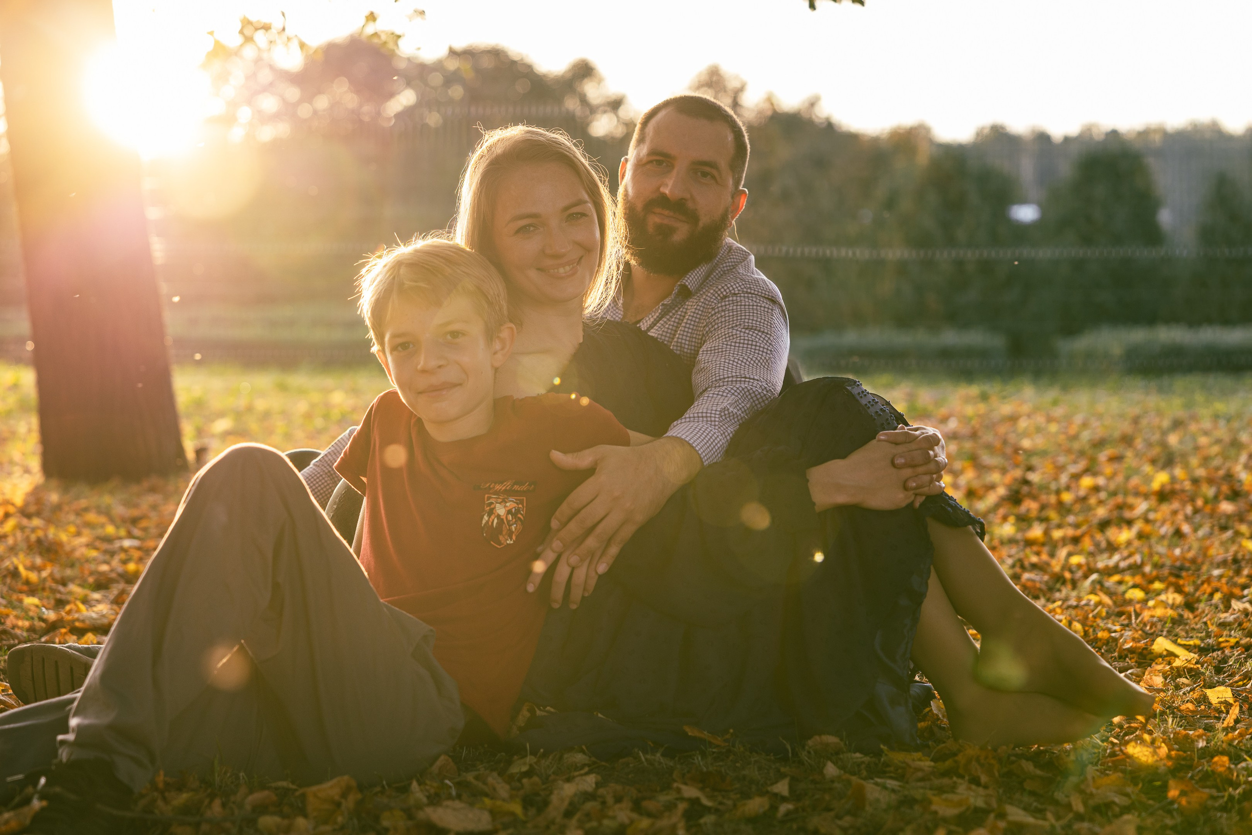 Вечерняя семейная фотосессия в парке. Свадебный и семейный фотограф в Москве Красинская Мария