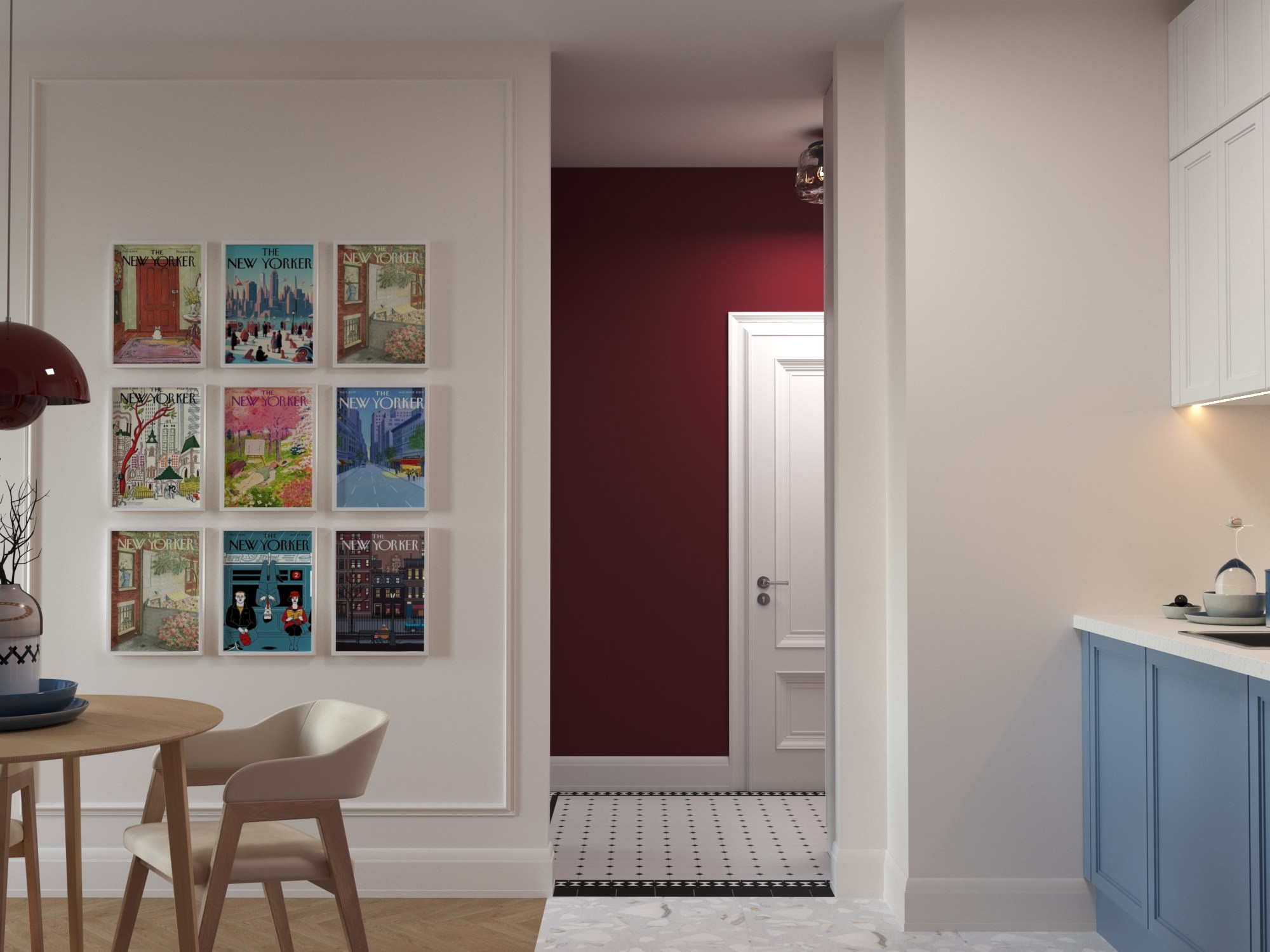 «Яркая классика», 41кв.м. Дизайнер интерьеров Olala interior design