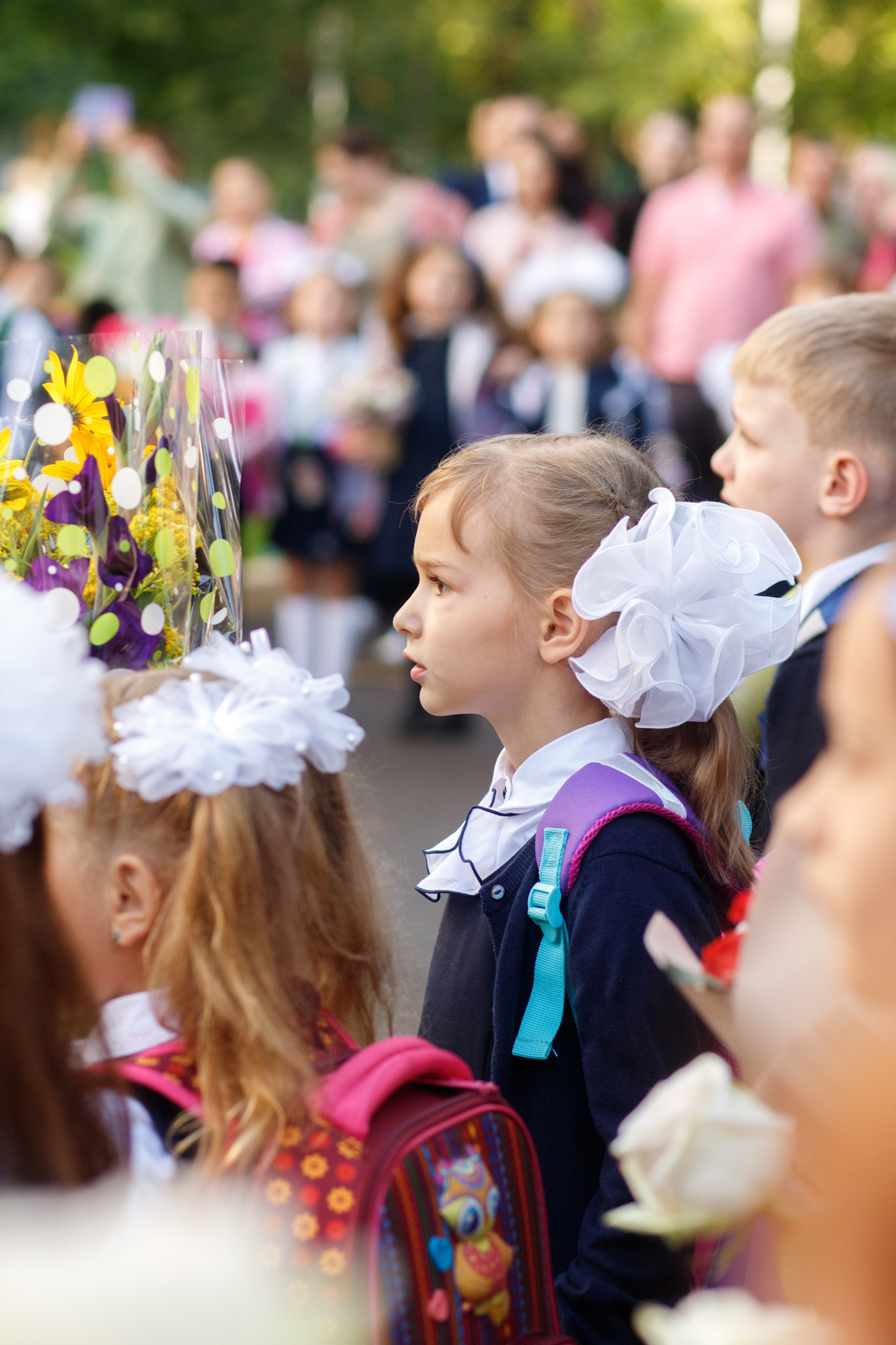 Репортажная съемка первого сентября для первоклассников. Семейный и школьный фотограф в Москве Анна Ткач