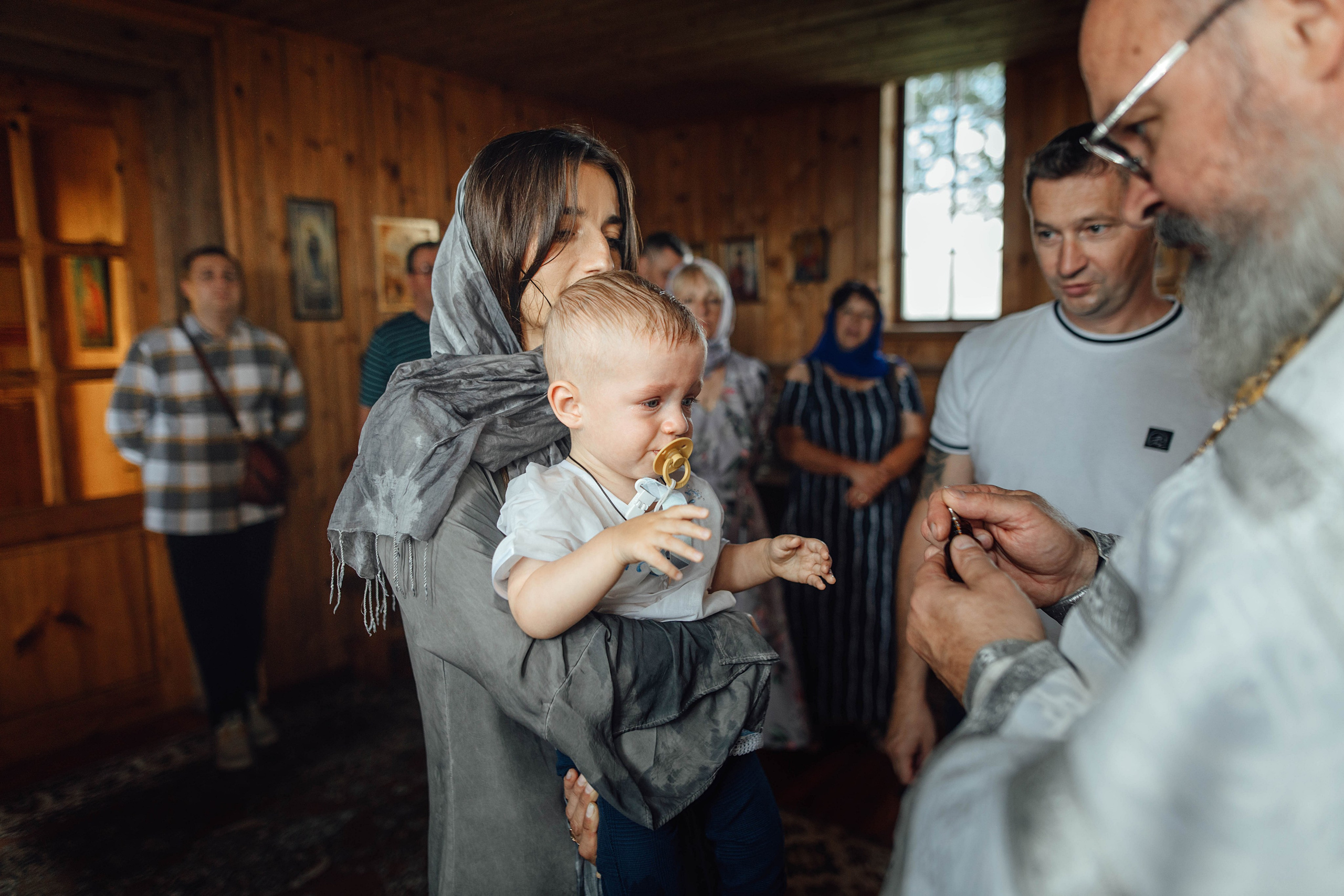 Крещение Тимофея, д. Киевец, храм Святой Троицы, август 2025