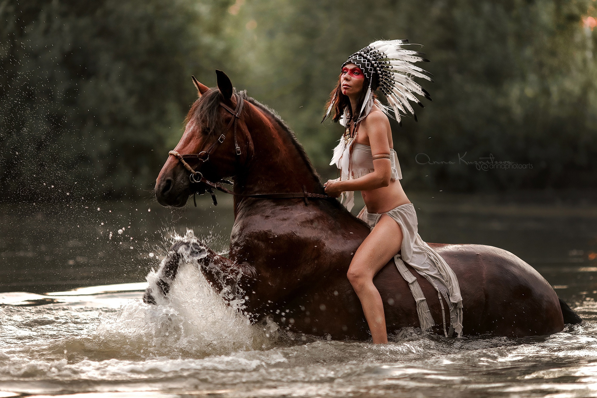 Образ индейца (набедренная повязка, топ, Роуч - украшение на голову с перьями)