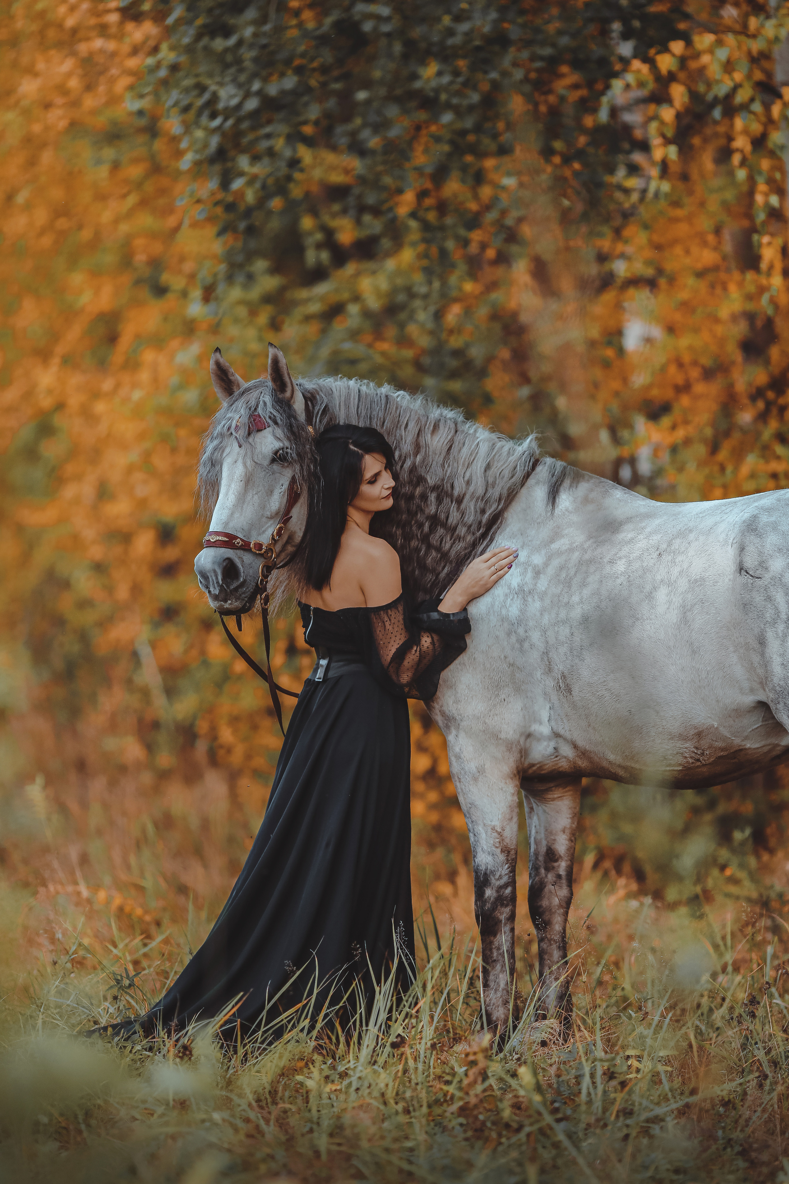 Образ из черной юбки (универсальна до 48-50) и черной блузки от 44 до 48. 