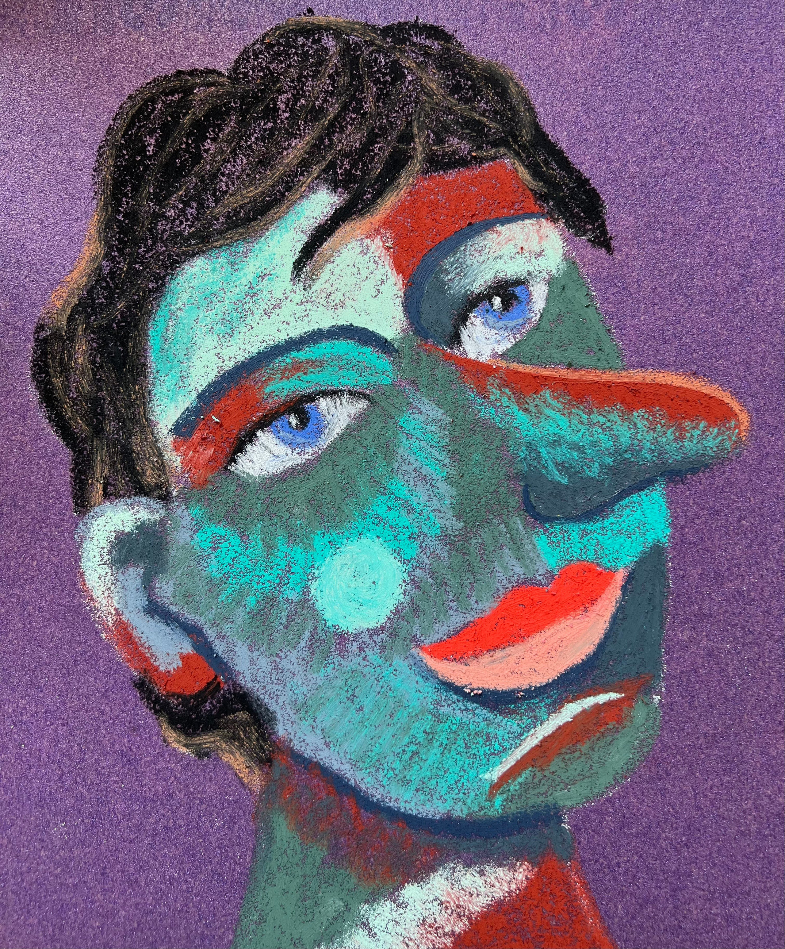 Title: Clear view of world   Material: Oil pastel, sandpaper Size: 28 x 23 cm 